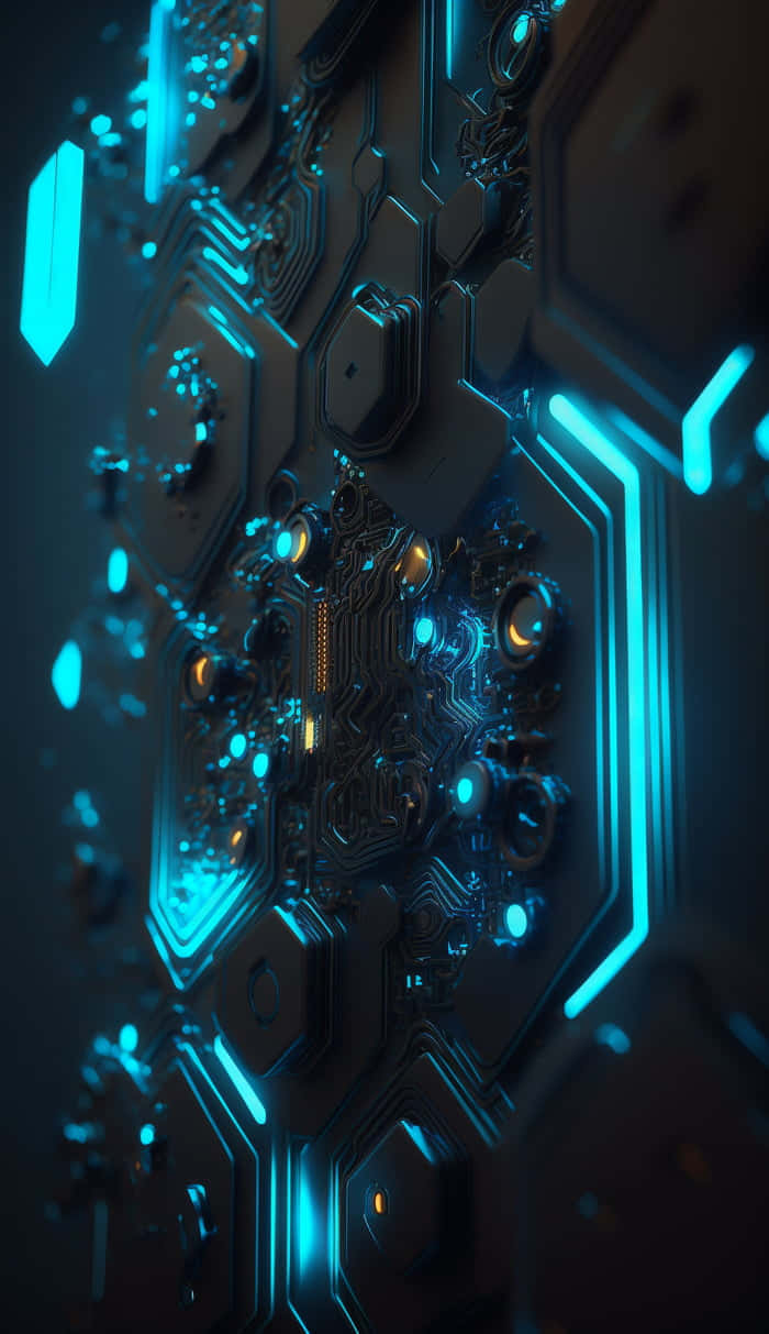 Futuristic Circuit Board Glow Background