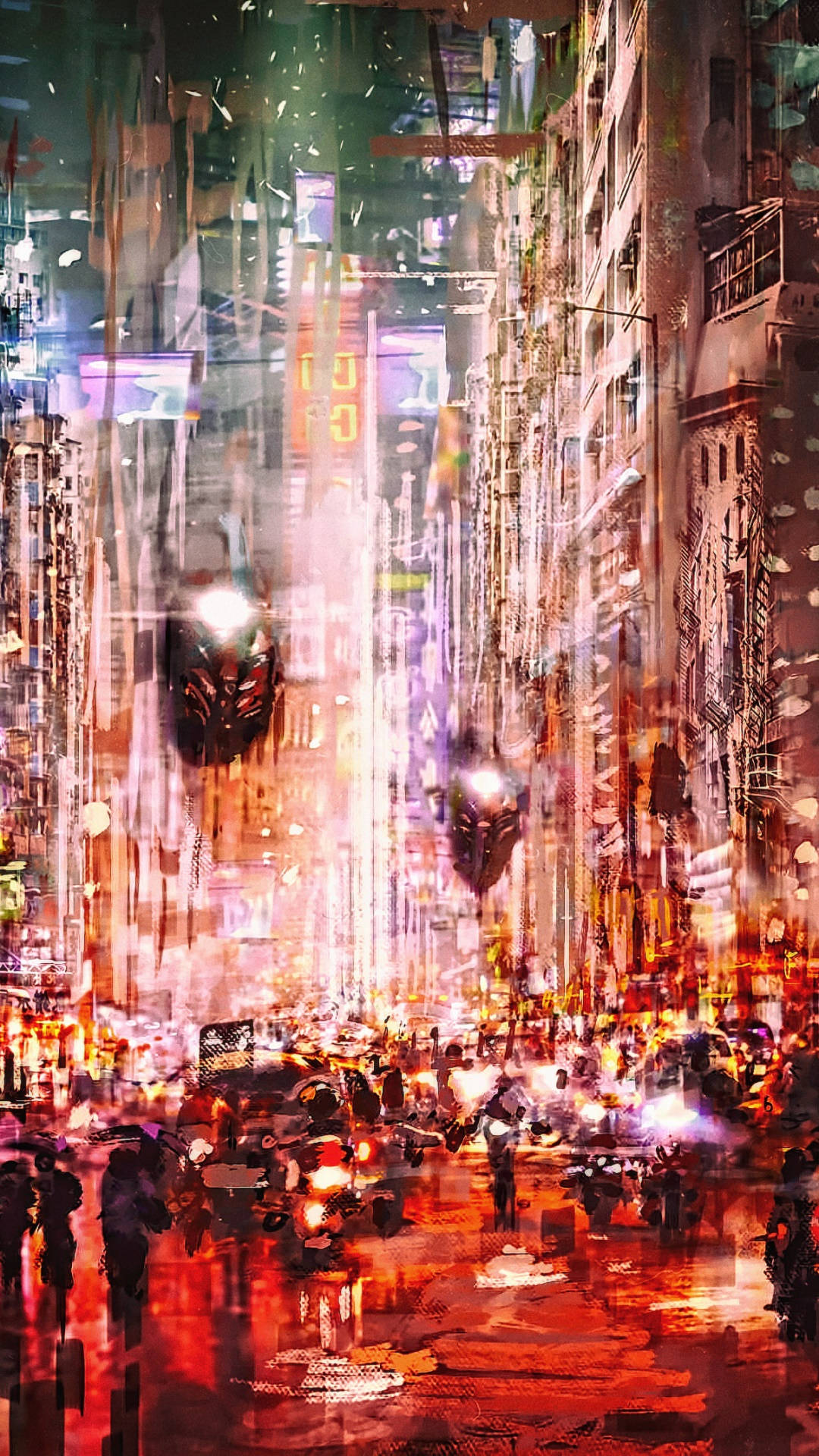 Futuristic City Night Cyberpunk Iphone X Background
