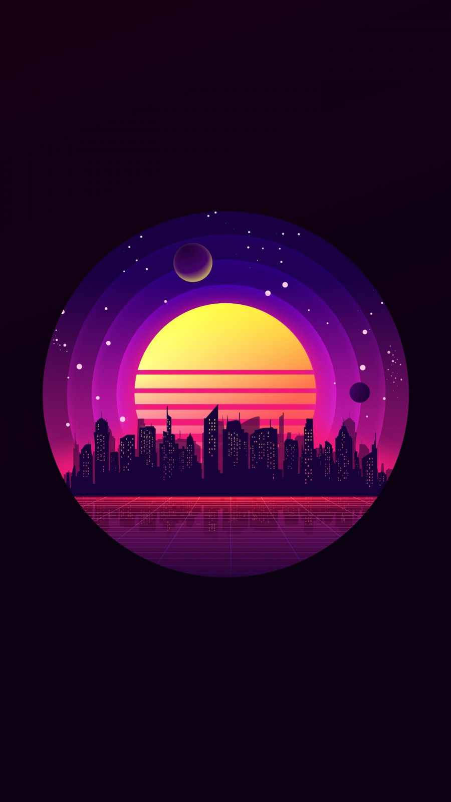 Futuristic City Sunset Cyberpunk Iphone X Background