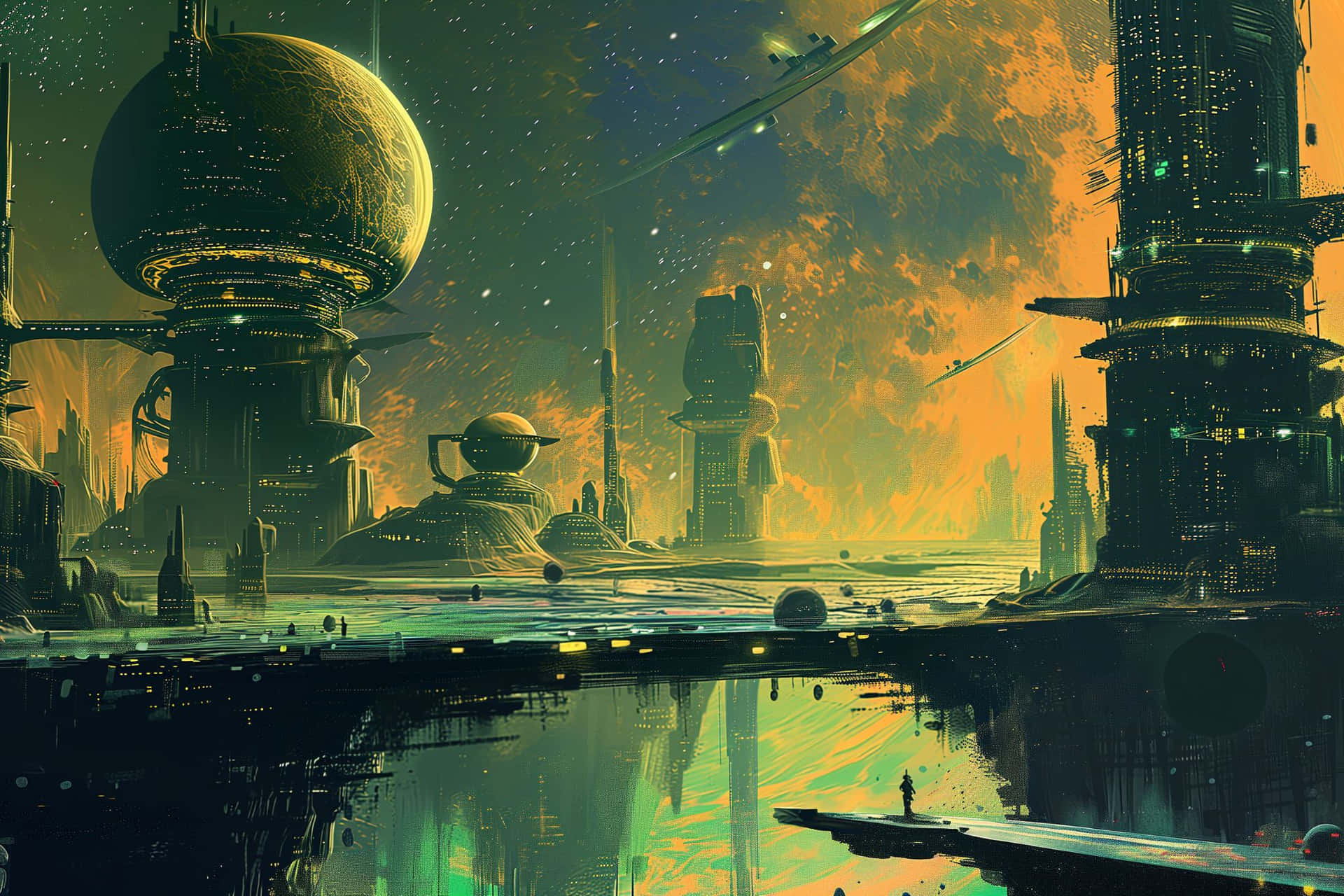 Futuristic_ Cityscape_ Artwork Background