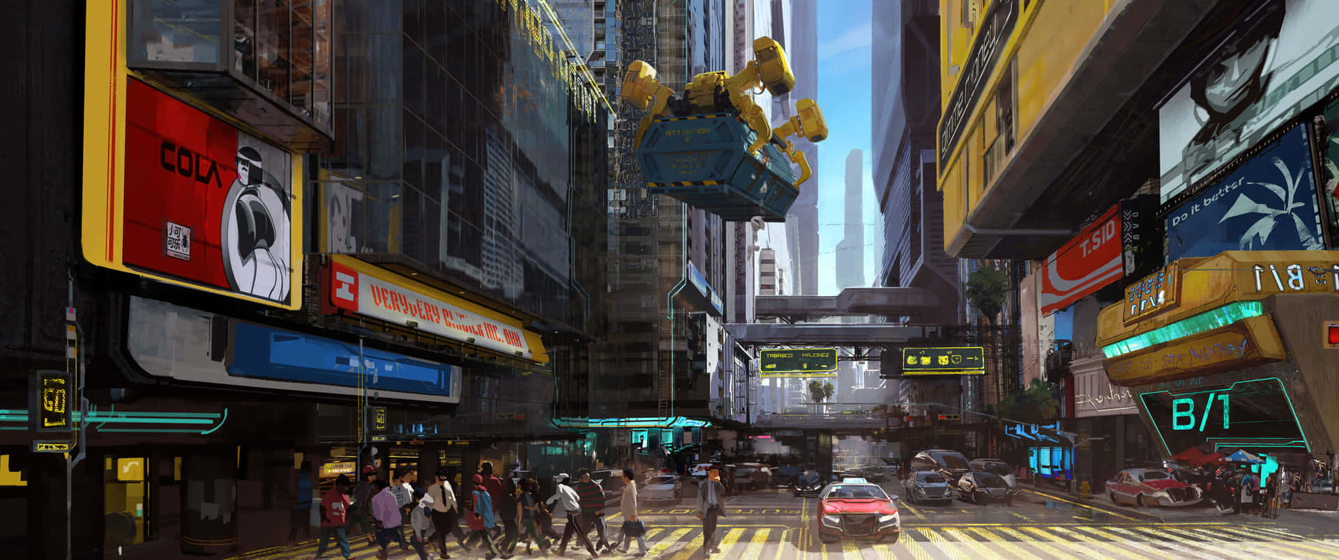 Futuristic Cityscape In Cyberpunk Background