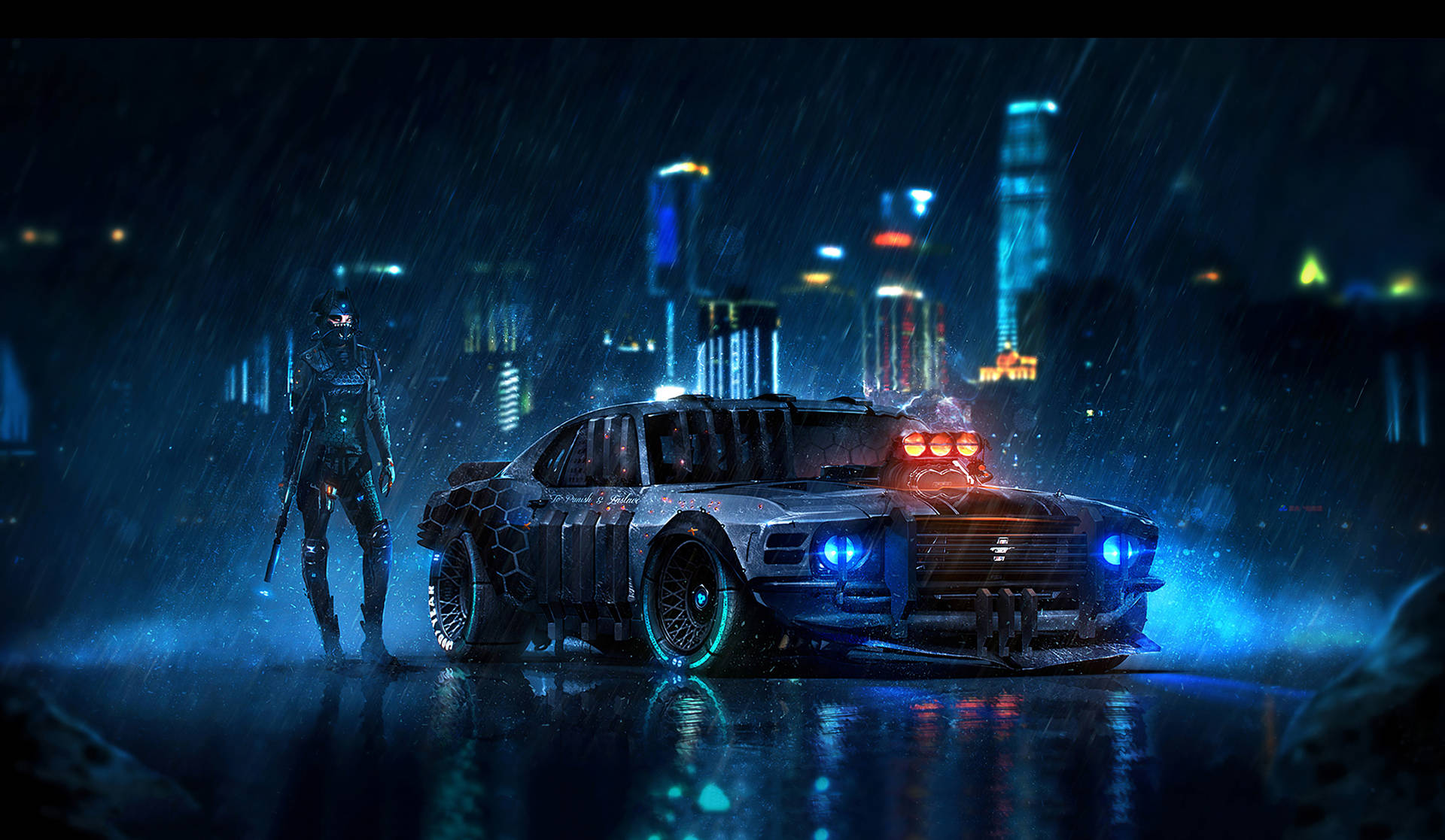 Futuristic Cool Mustang Background