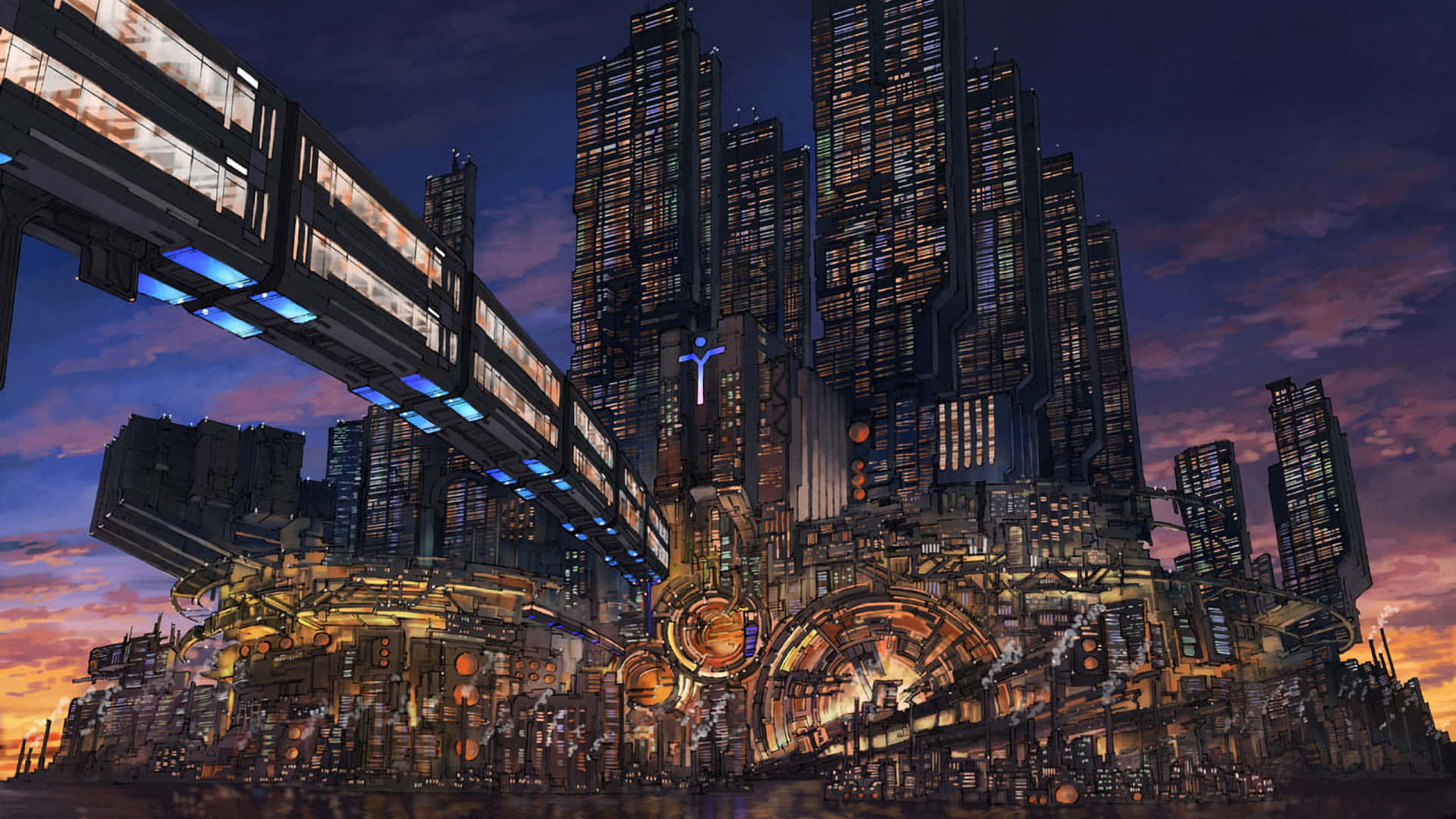 Futuristic Cyberpunk City Background