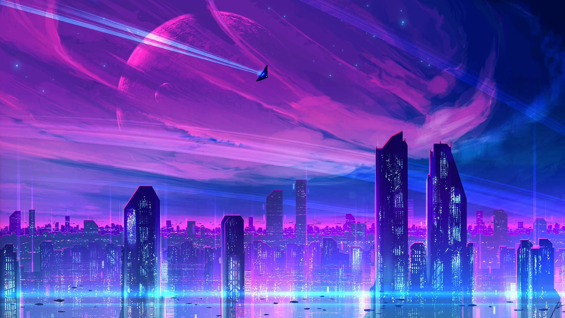 Futuristic Desktop With Sonic-speed Jets Background