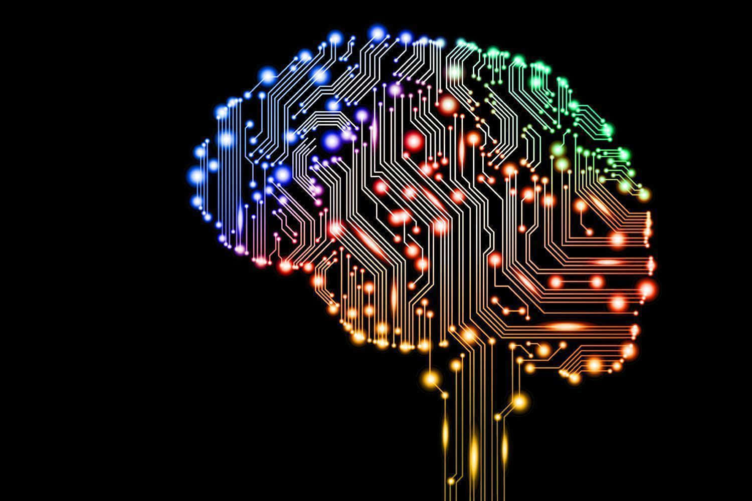 Futuristic Digital Ai Brain In A Blue Hue Background