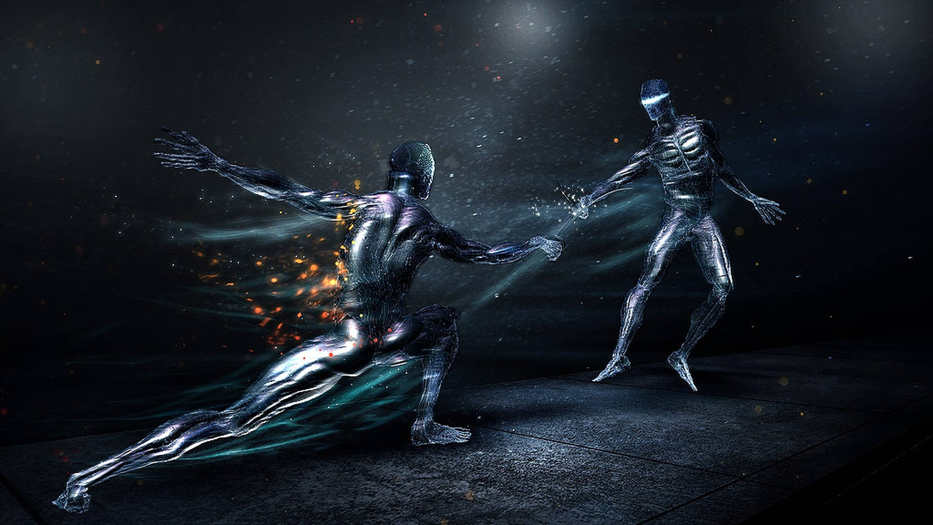 Futuristic Digital Art Fencing