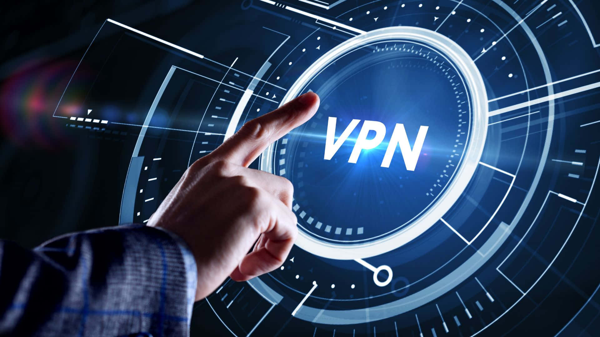 Futuristic Digital Effects Vpn In Blue Background