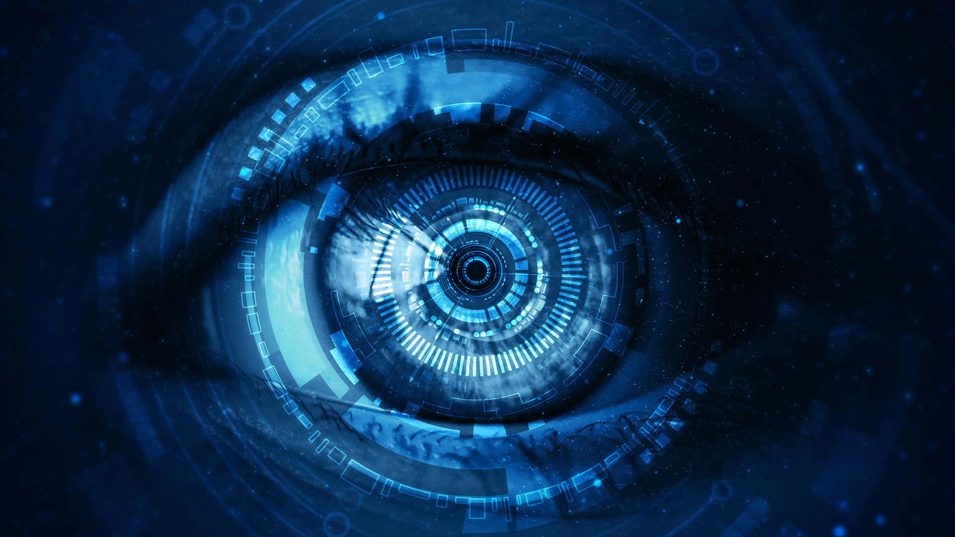 Futuristic Digital Eye Concept Background