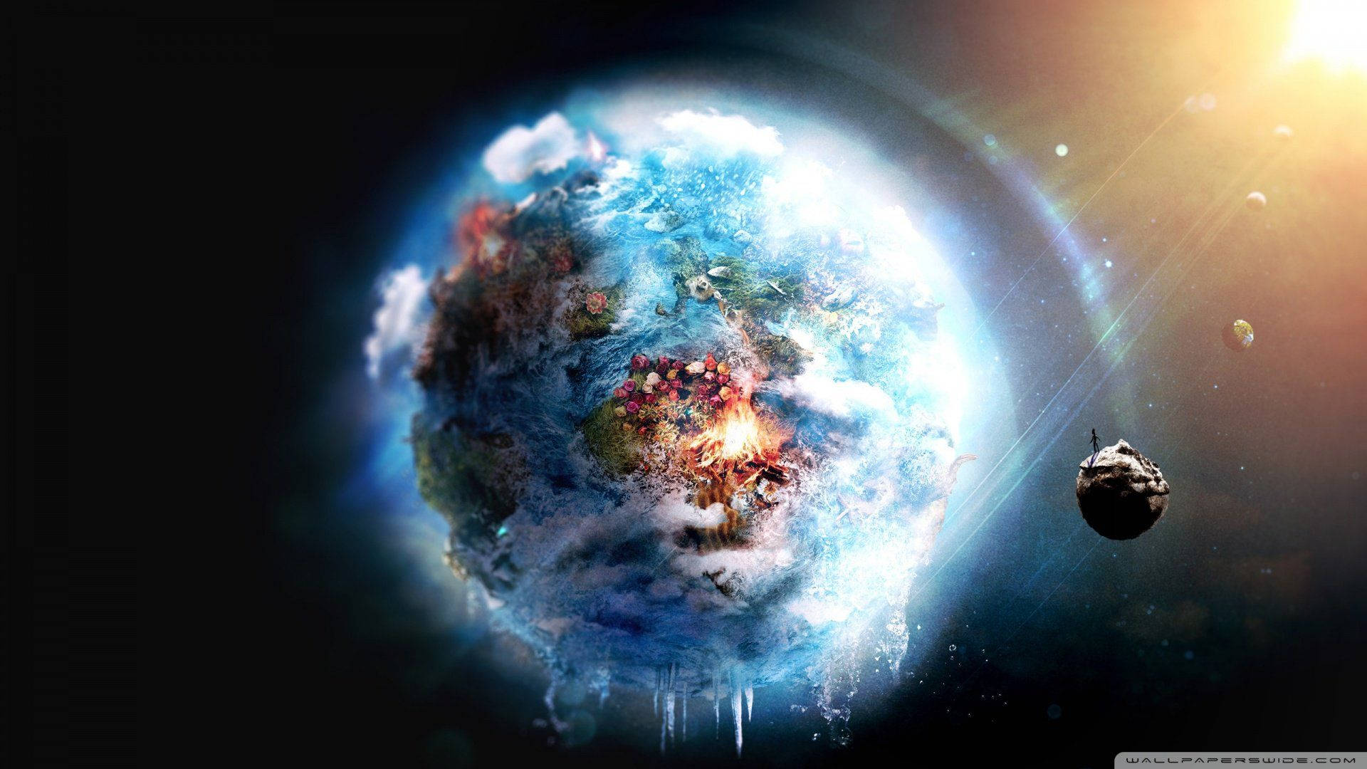Futuristic Earth In Space Background