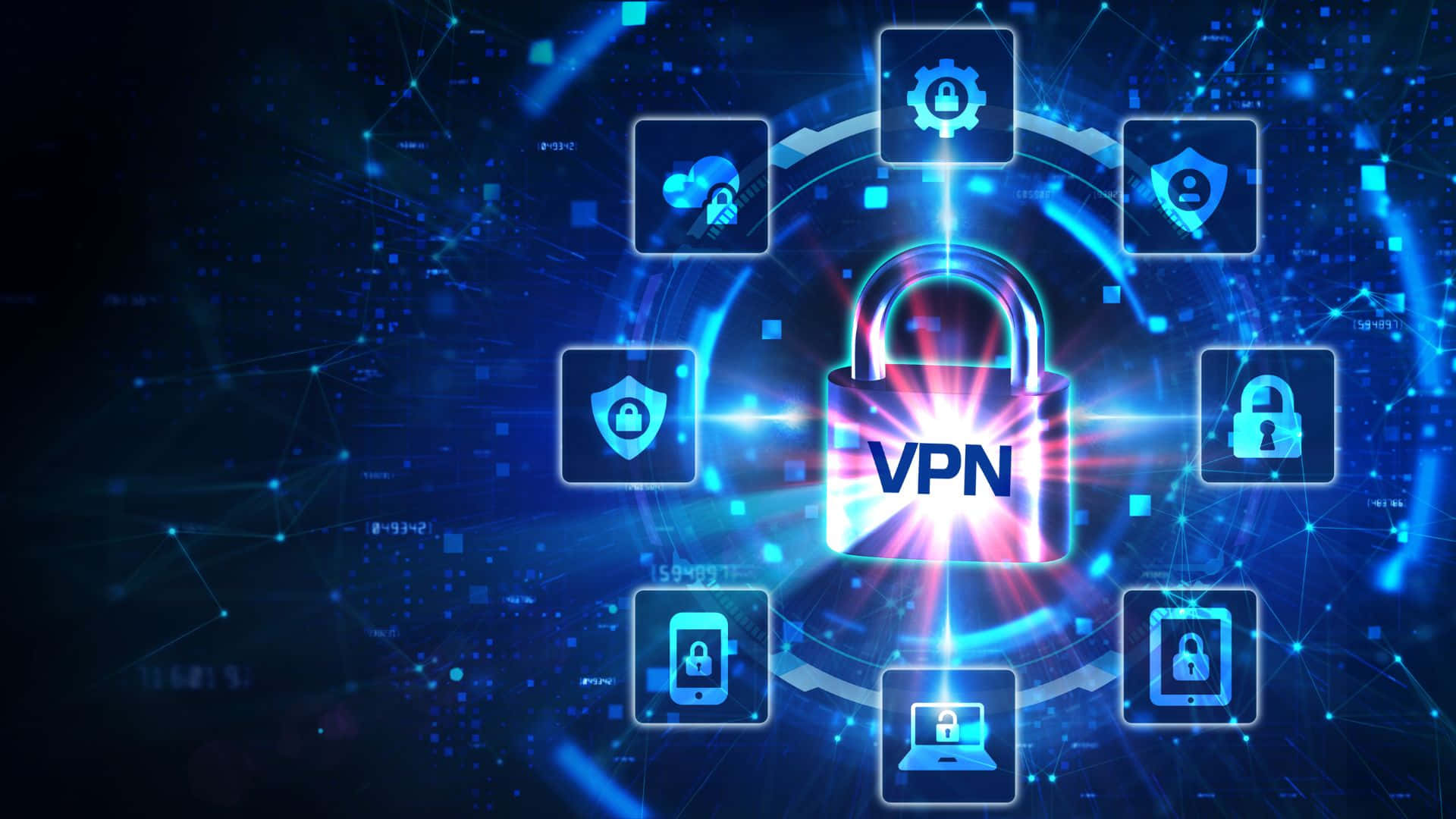 Futuristic Effect Vpn Digital Lock