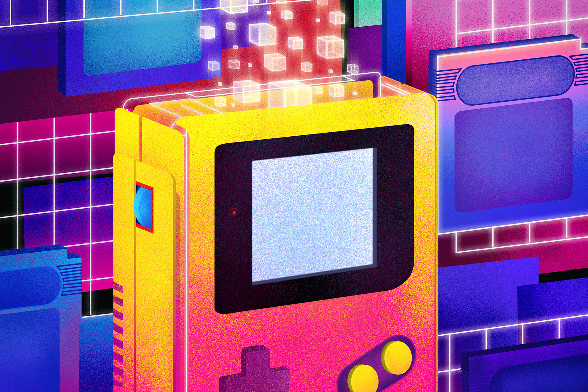 Futuristic Game Boy Color Art Background