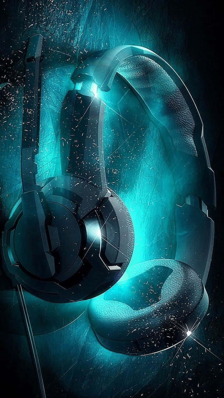Futuristic Headphones Art Background