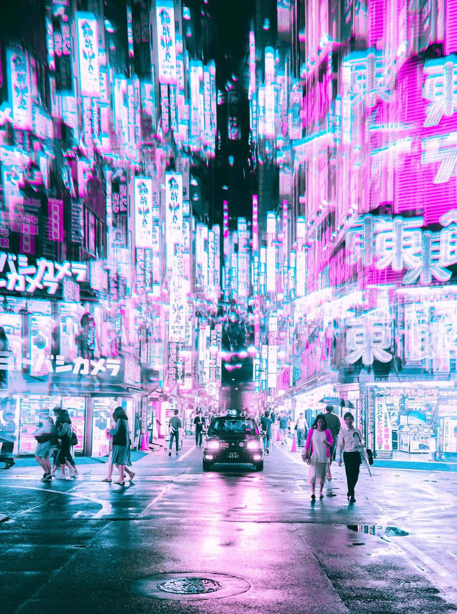 Futuristic Japan Cyberpunk Background