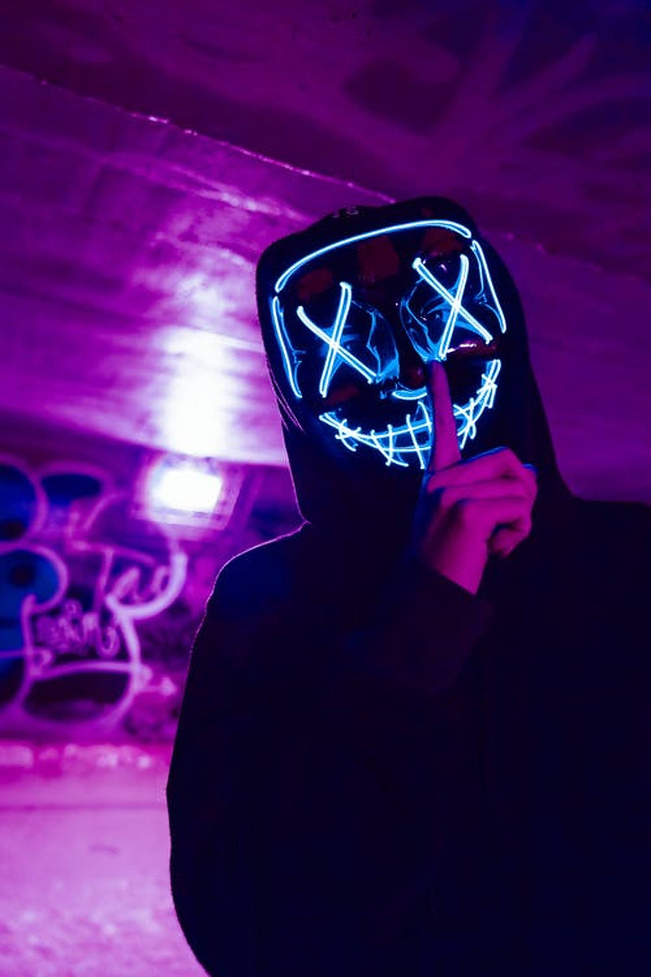 Futuristic Led Light Mask Background