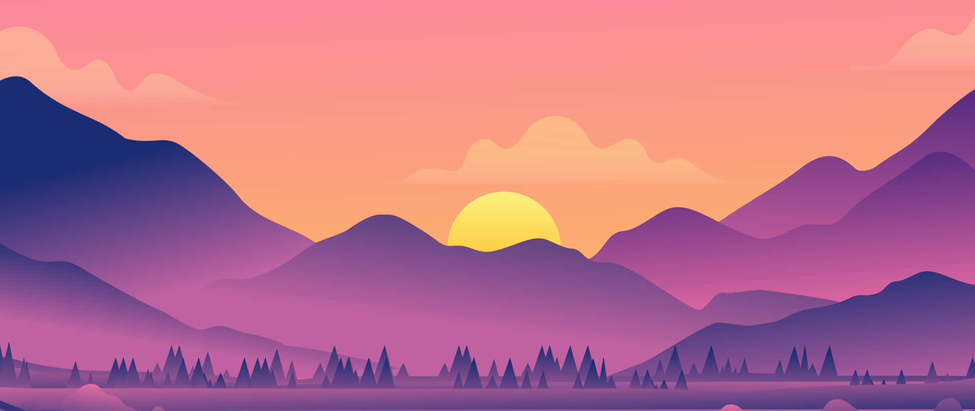 Futuristic Mountain Peak With Minimalistic Design Background