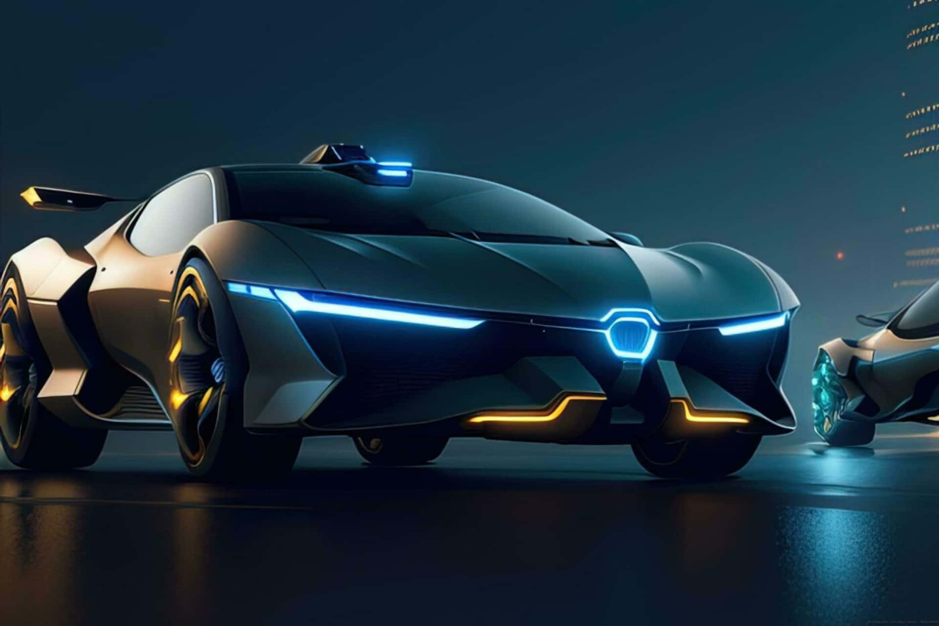 Futuristic Neon Lamborghini Concept Background