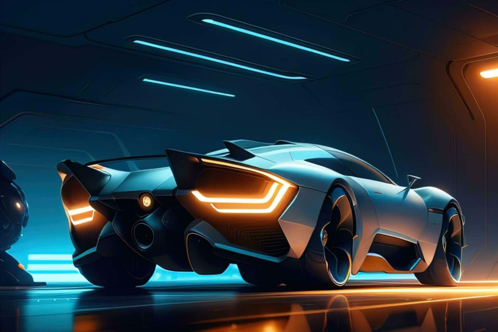 Futuristic Neon Lamborghini Concept Background