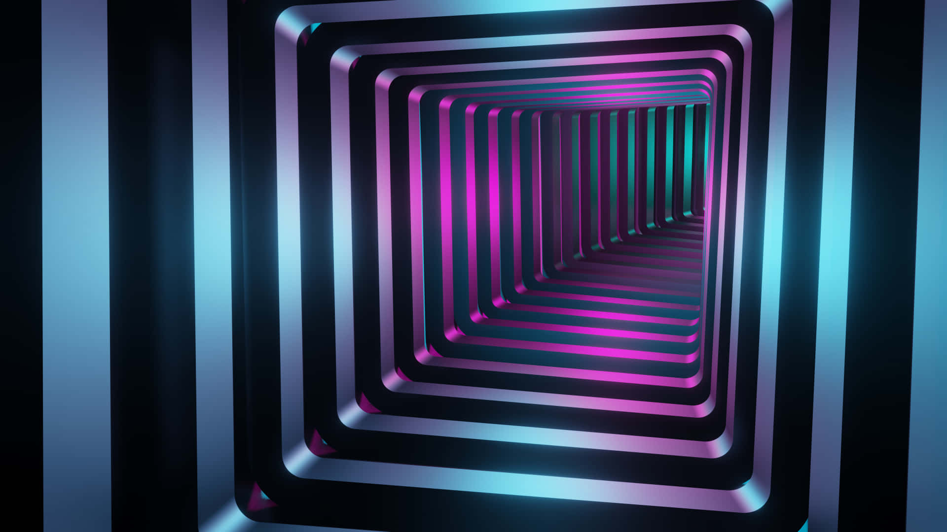 Futuristic Neon Light Tunnel