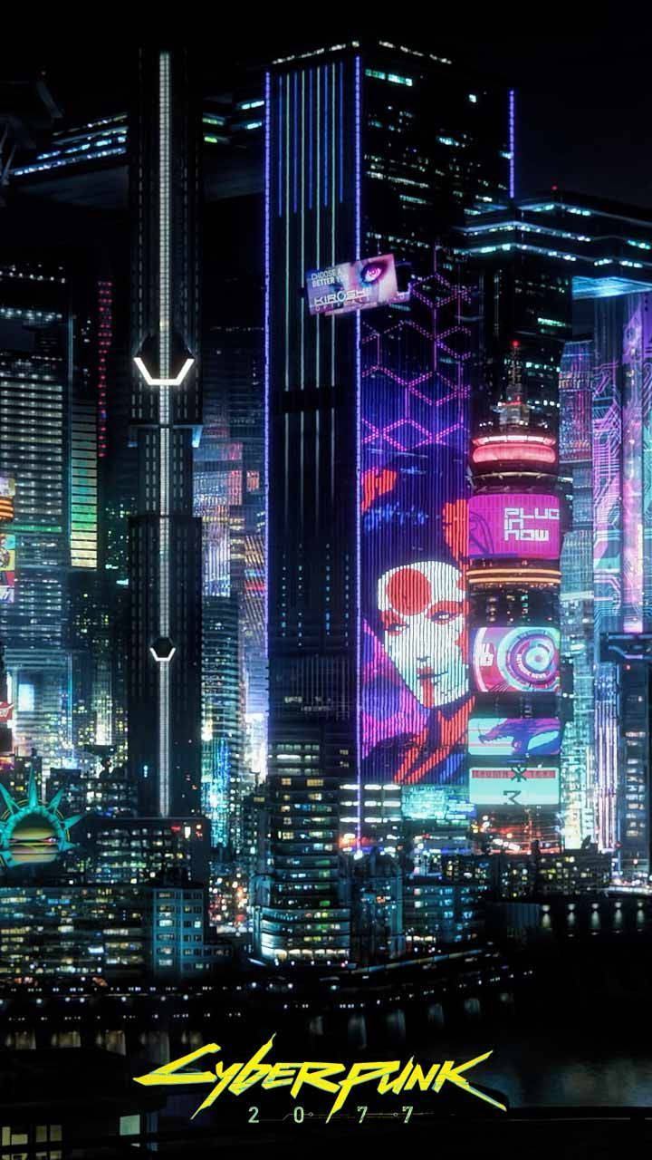 Futuristic Night City Cyberpunk 2077 Iphone Background