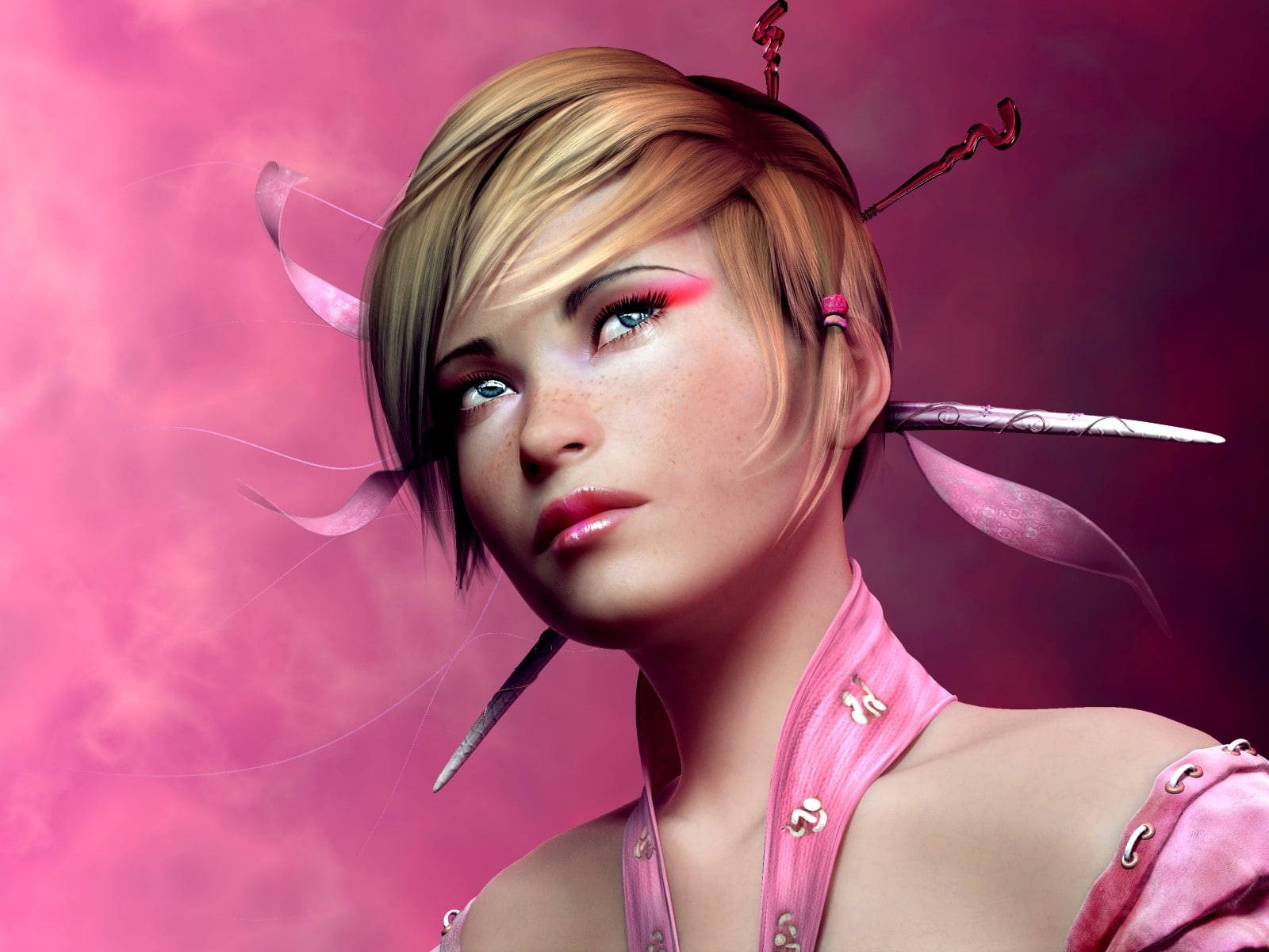 Futuristic Pink Fairy Background