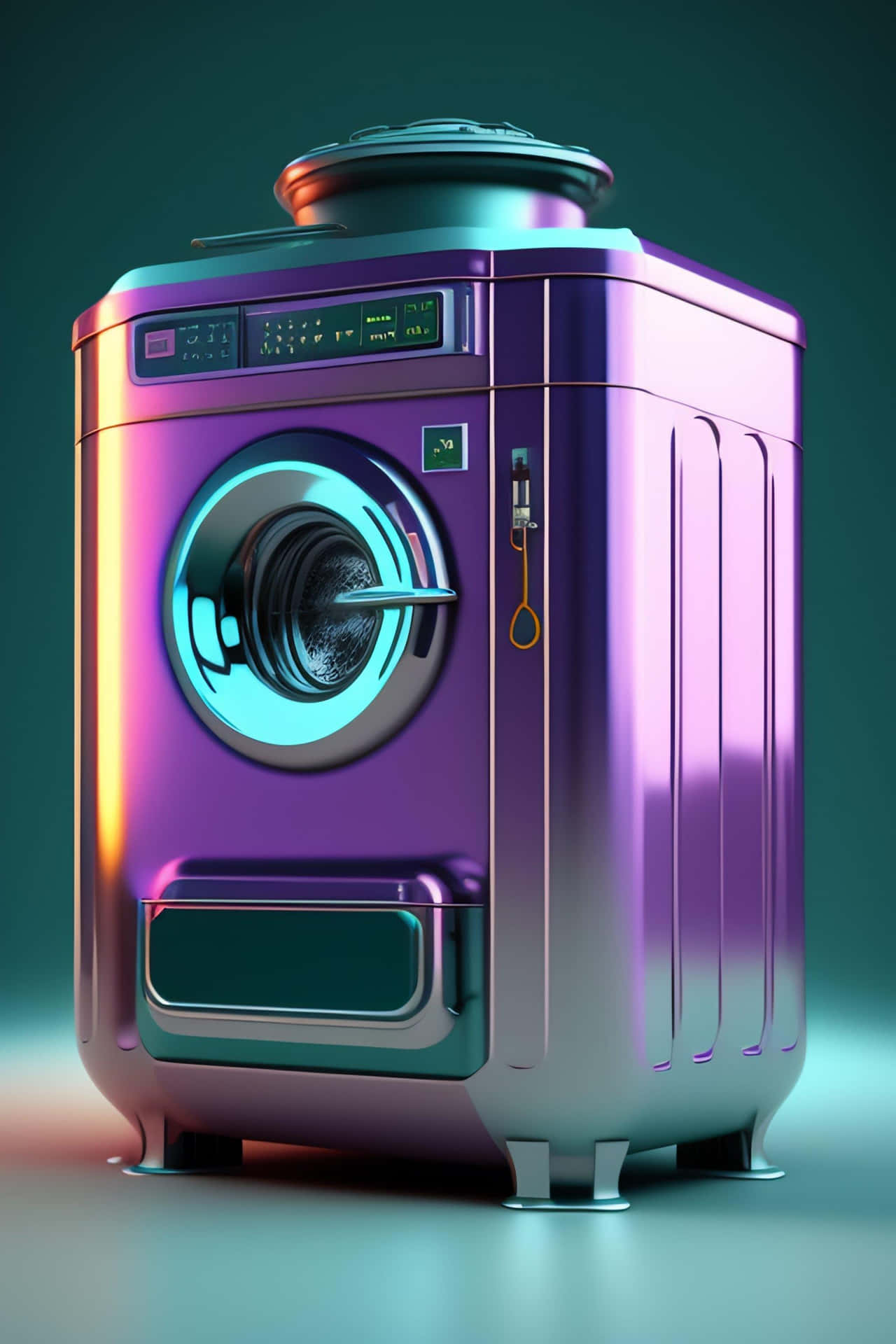 Futuristic Purple Washing Machine Background