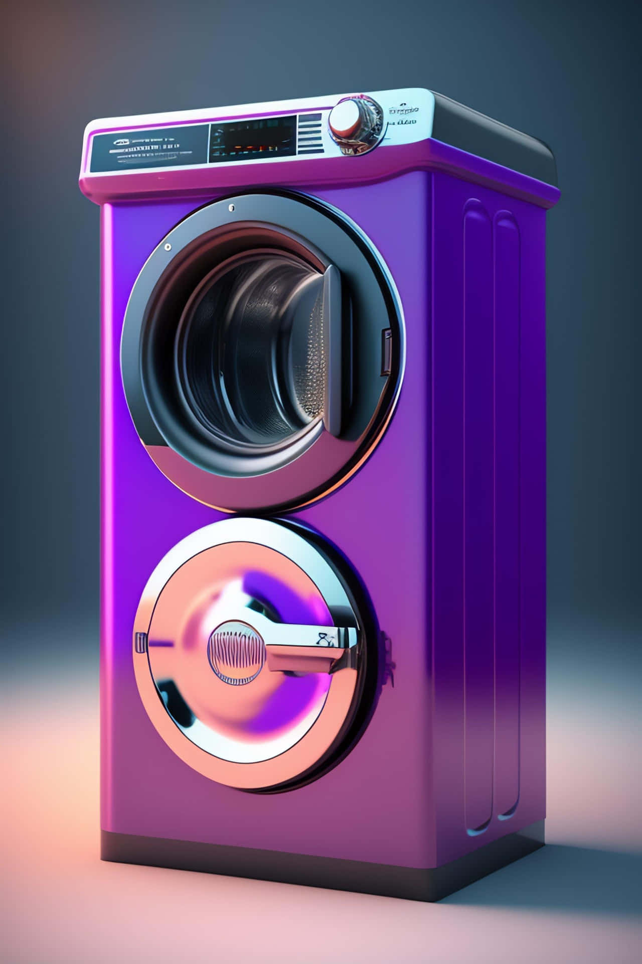 Futuristic Purple Washing Machine Background