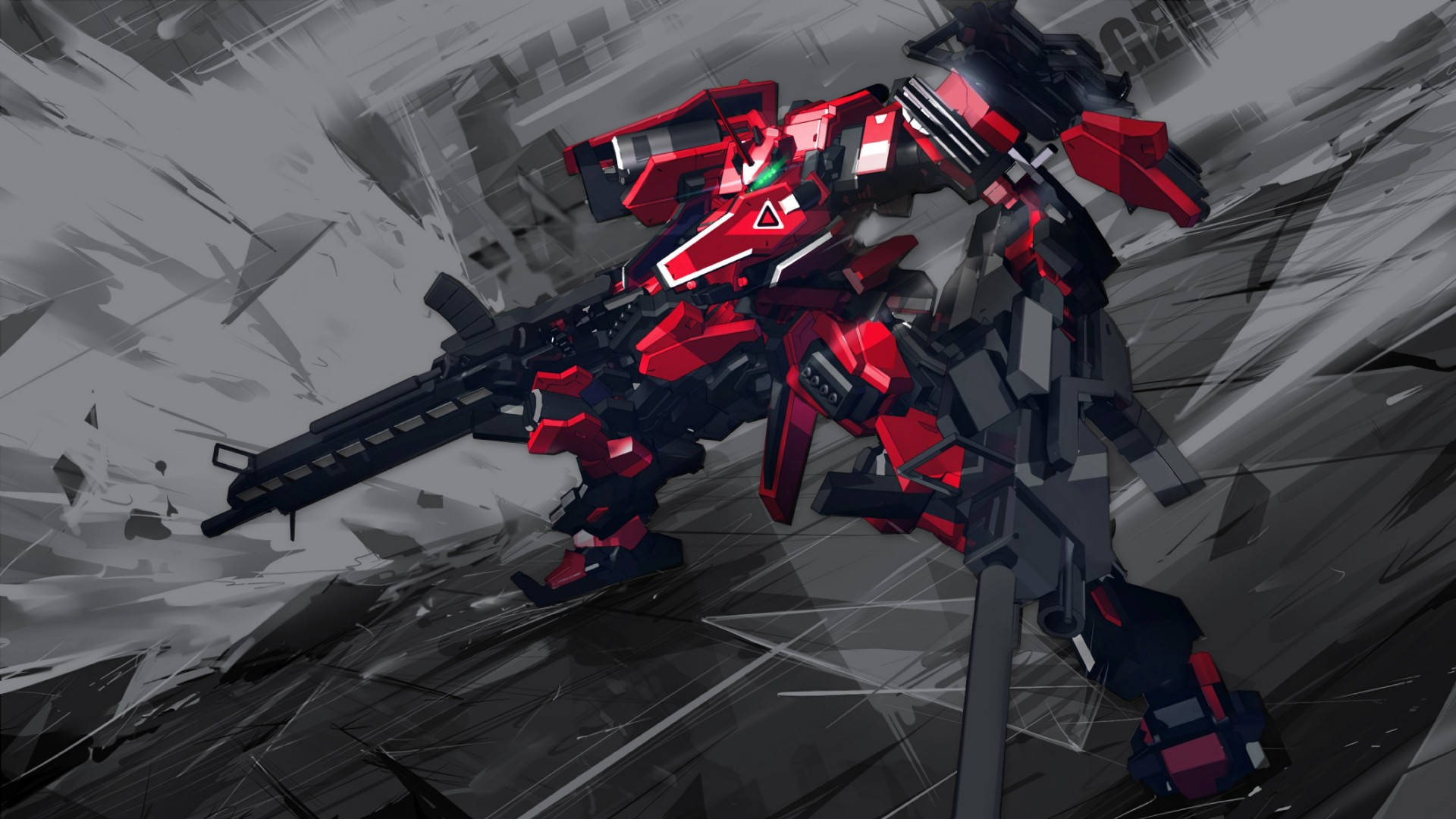 Futuristic Red Modified Robot Background