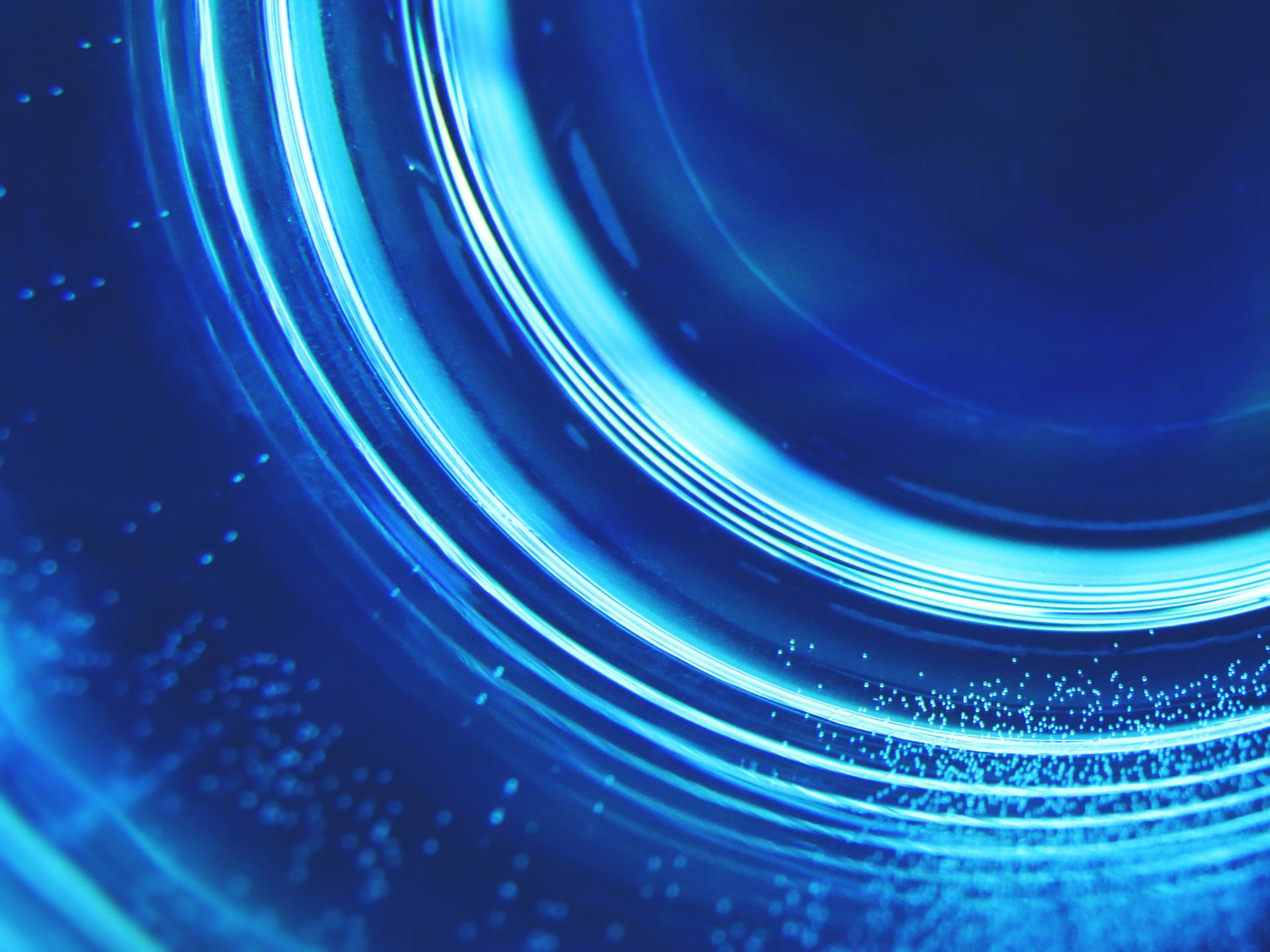 Futuristic Rings Dark And Blue Aesthetic Laptop Background