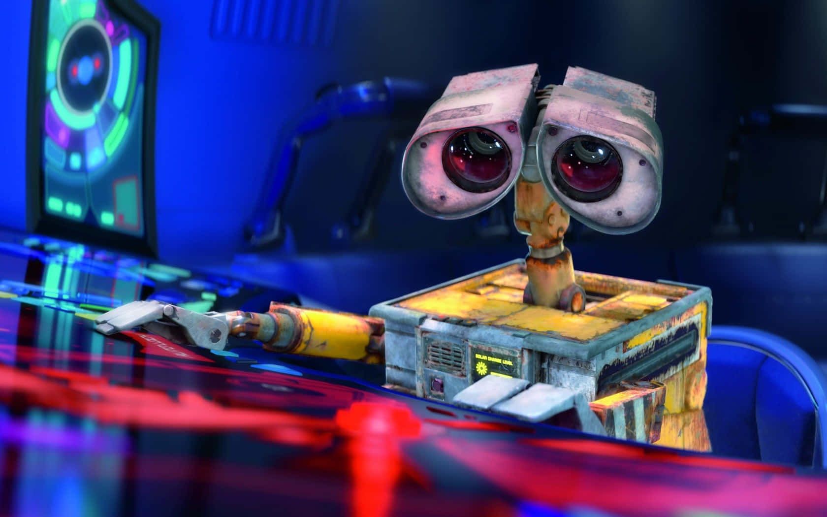 Futuristic Robot Character Desk Background