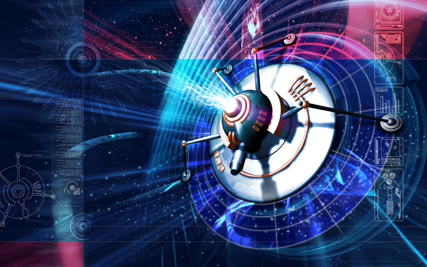 Futuristic Satellite Data Transmission Background