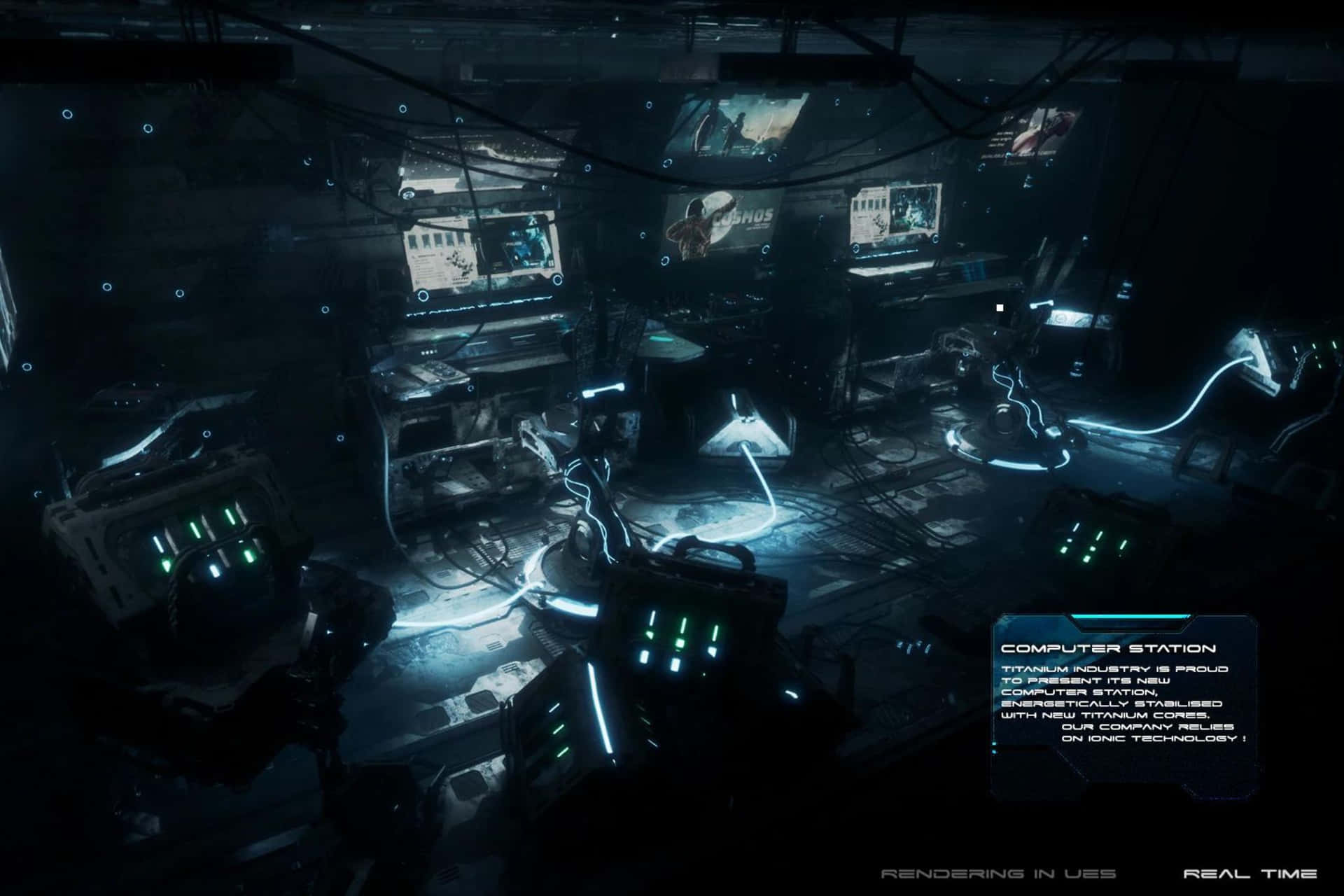 Futuristic Sci Fi Command Center Background