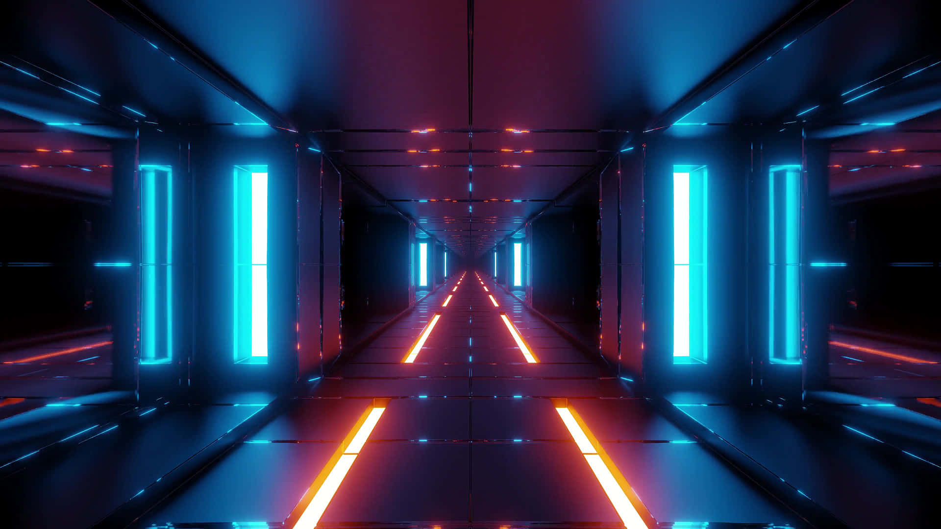 Futuristic Sci Fi Tunnel Lights Background