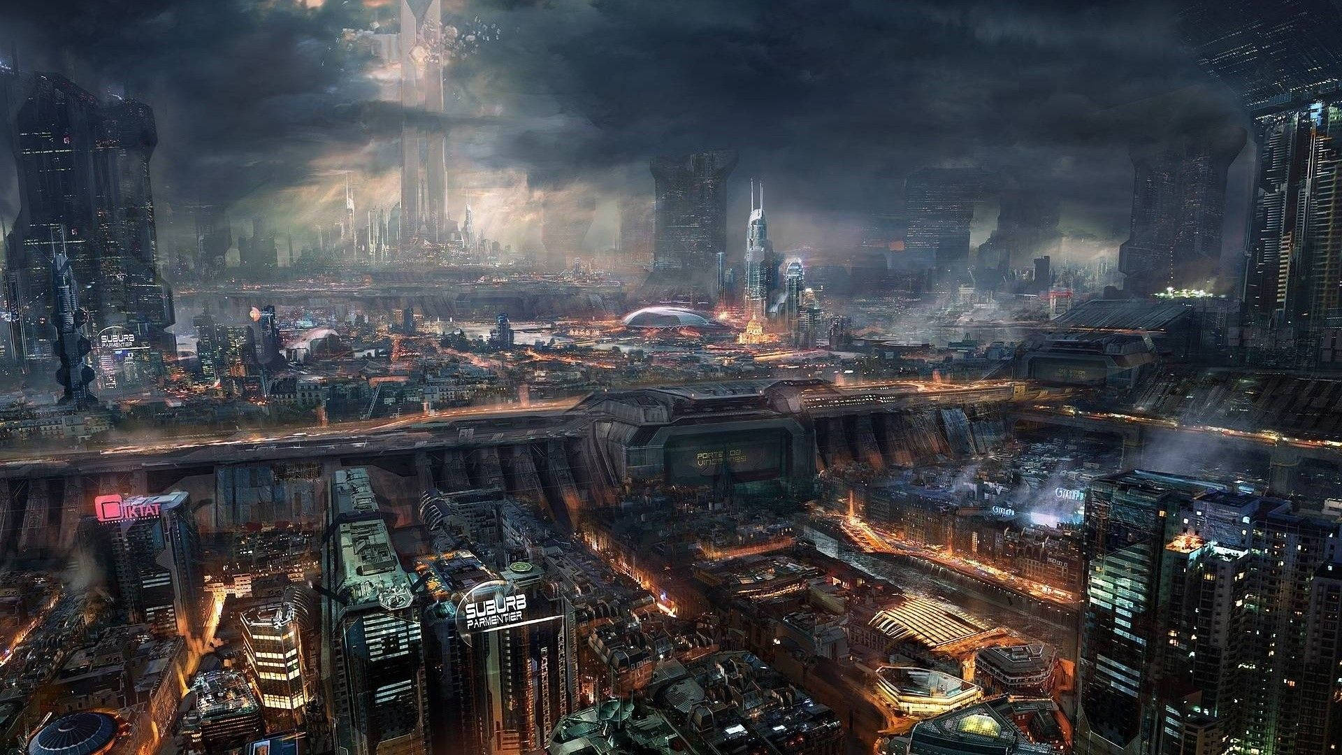 Futuristic Science Fiction City Background