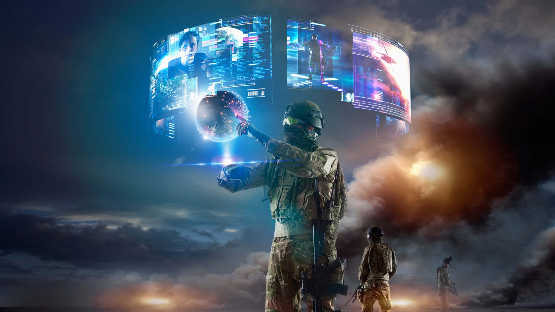 Futuristic Soldier Virtual Reality Interface