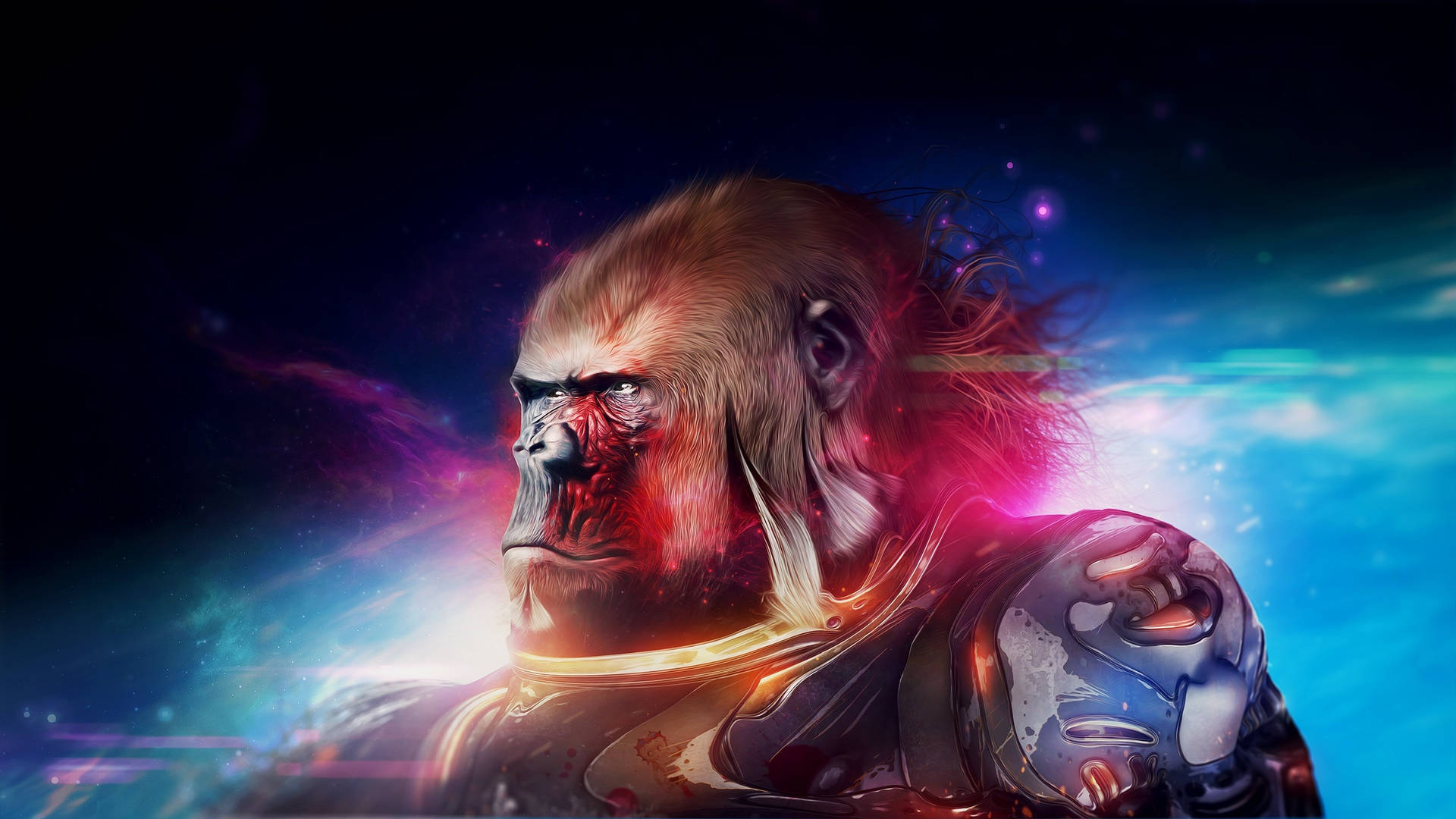 Futuristic Space Cool Gorilla Art Background