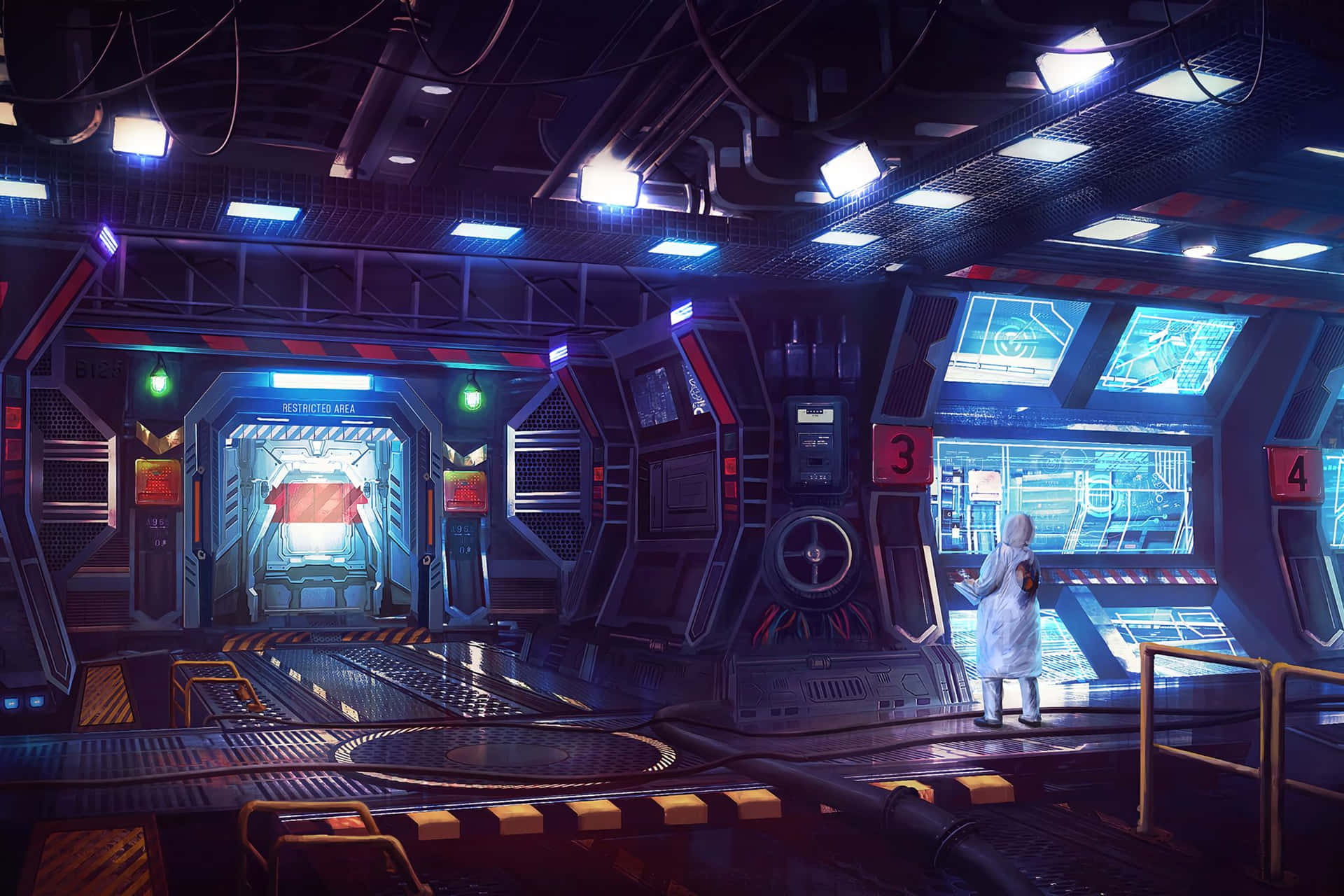 Futuristic_ Space_ Station_ Control_ Room Background
