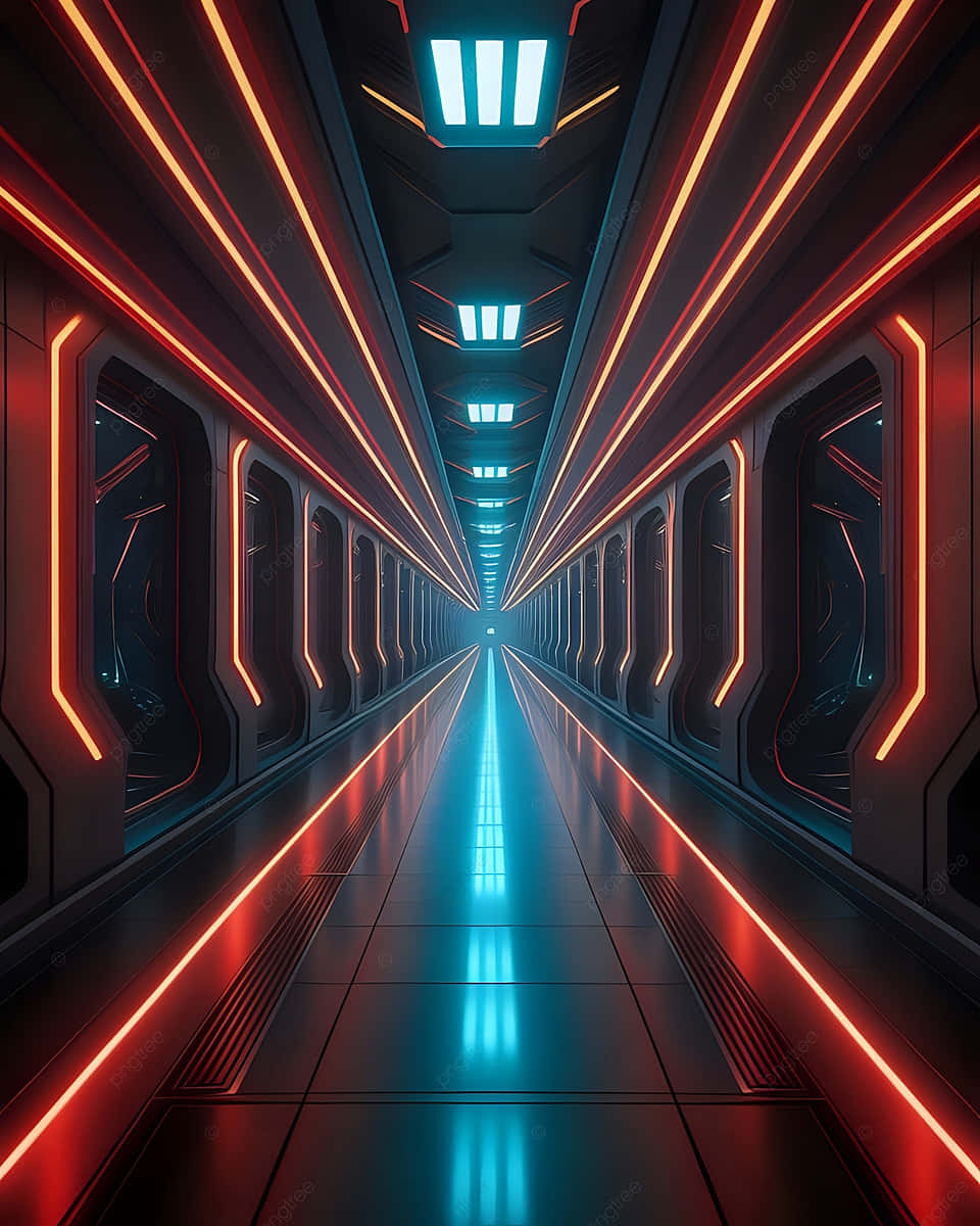 Futuristic Spaceship Corridor Background