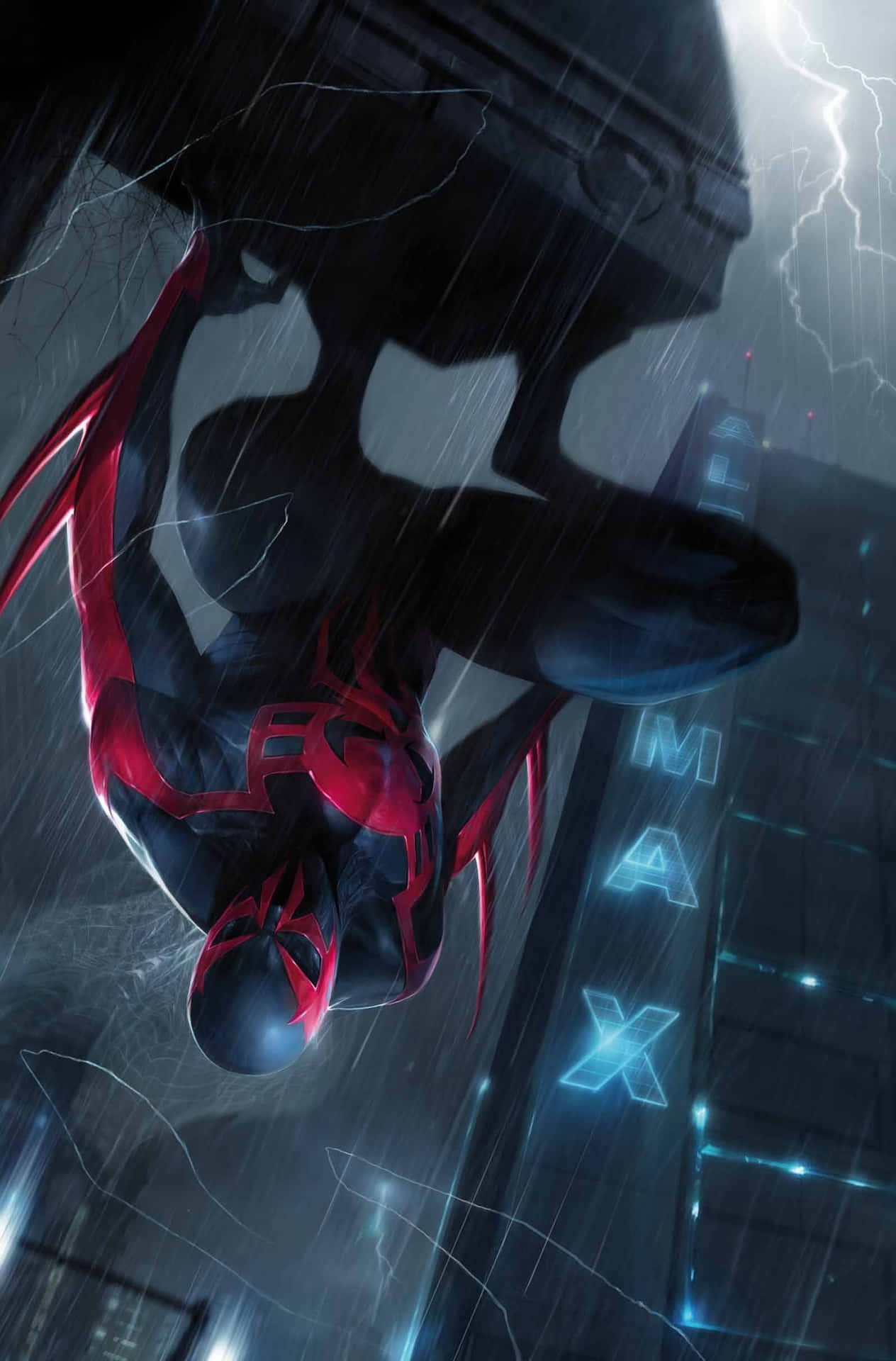 Futuristic Spider-man 2099 In Action