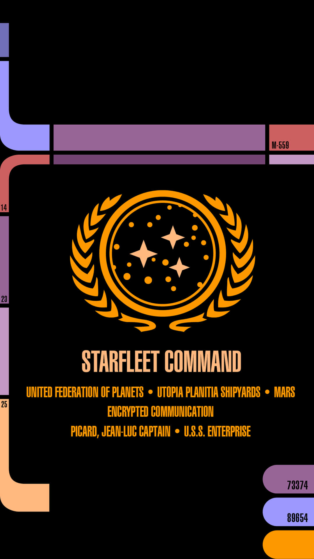 Futuristic Star Trek Phone With Starfleet Command Interface Background