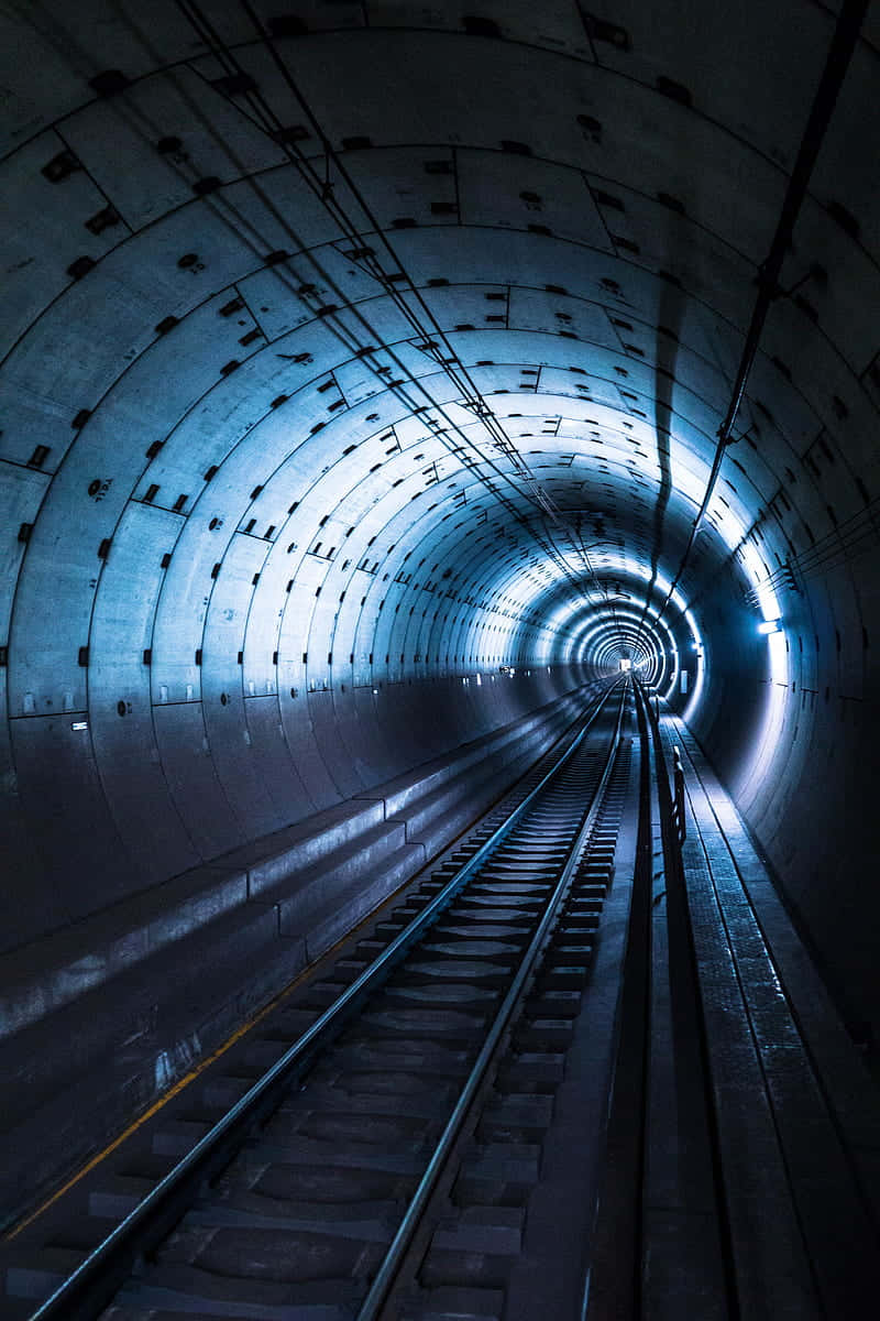 Futuristic Subway Tunnel Lights Background