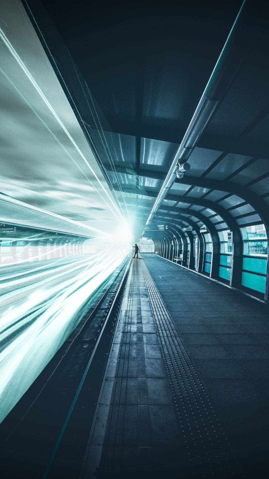 Futuristic Underground Subway Photo Background