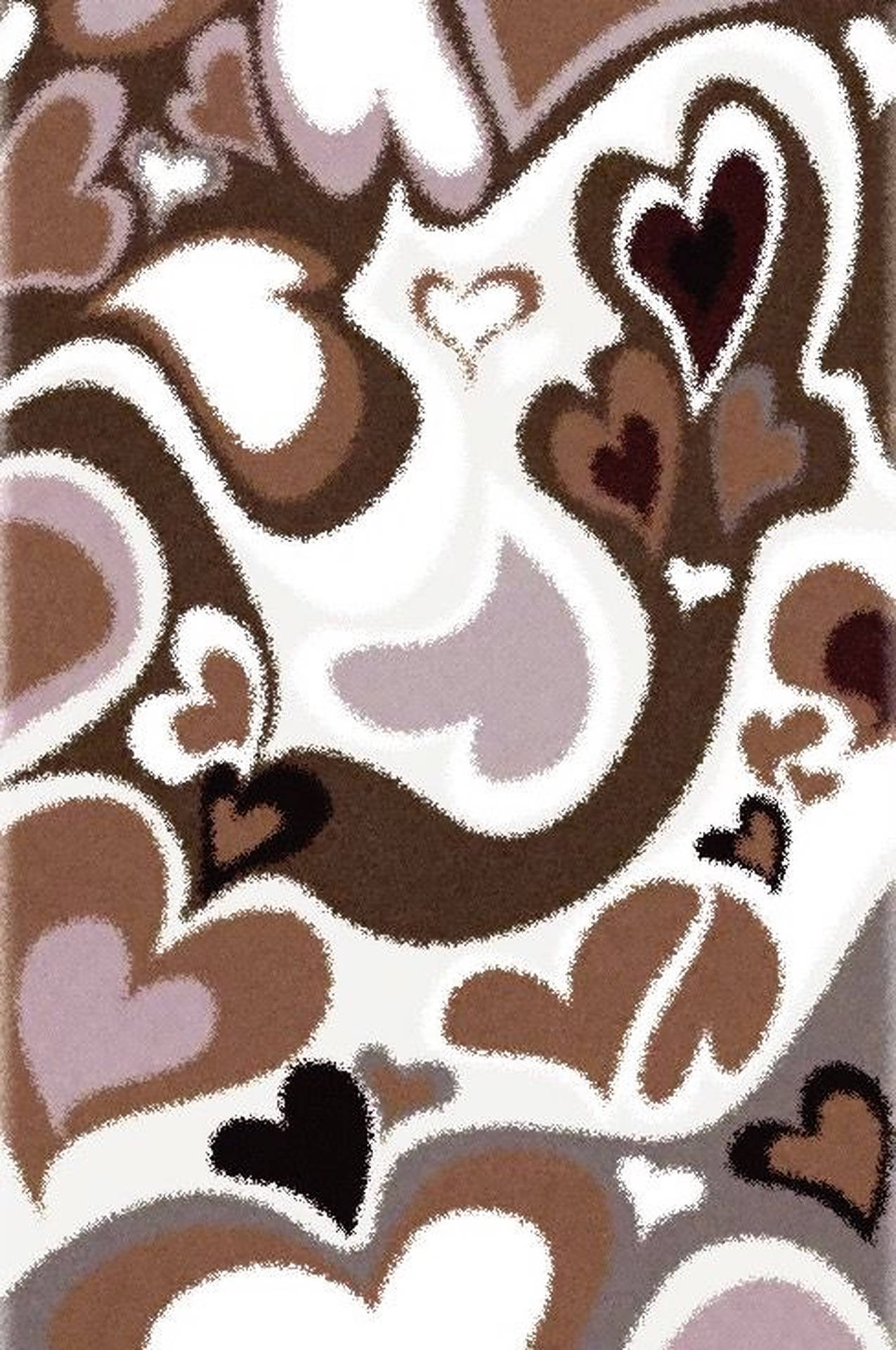 Fuzzy Brown Hearts Background