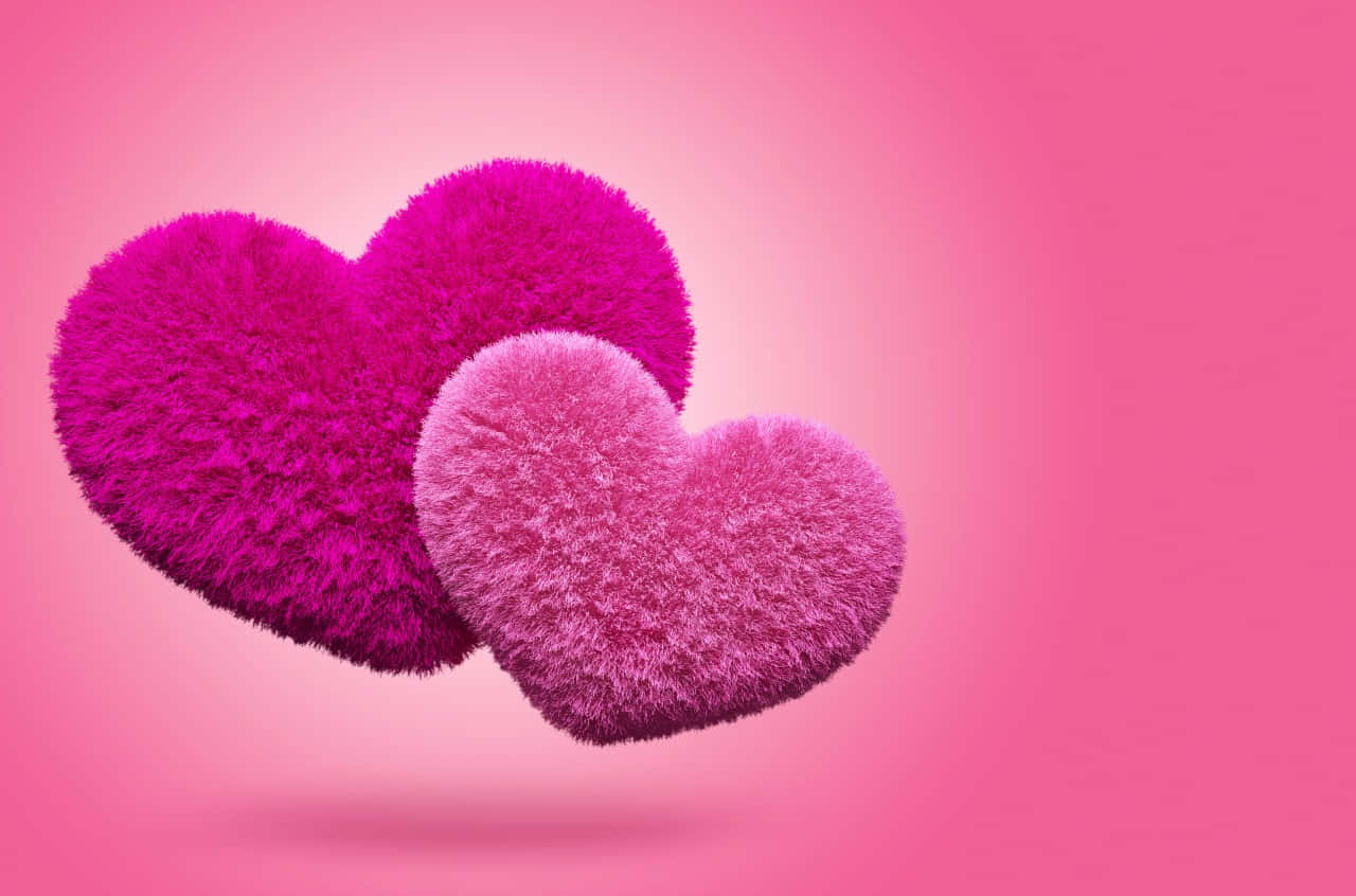 Fuzzy Hearts Pink Backdrop Background