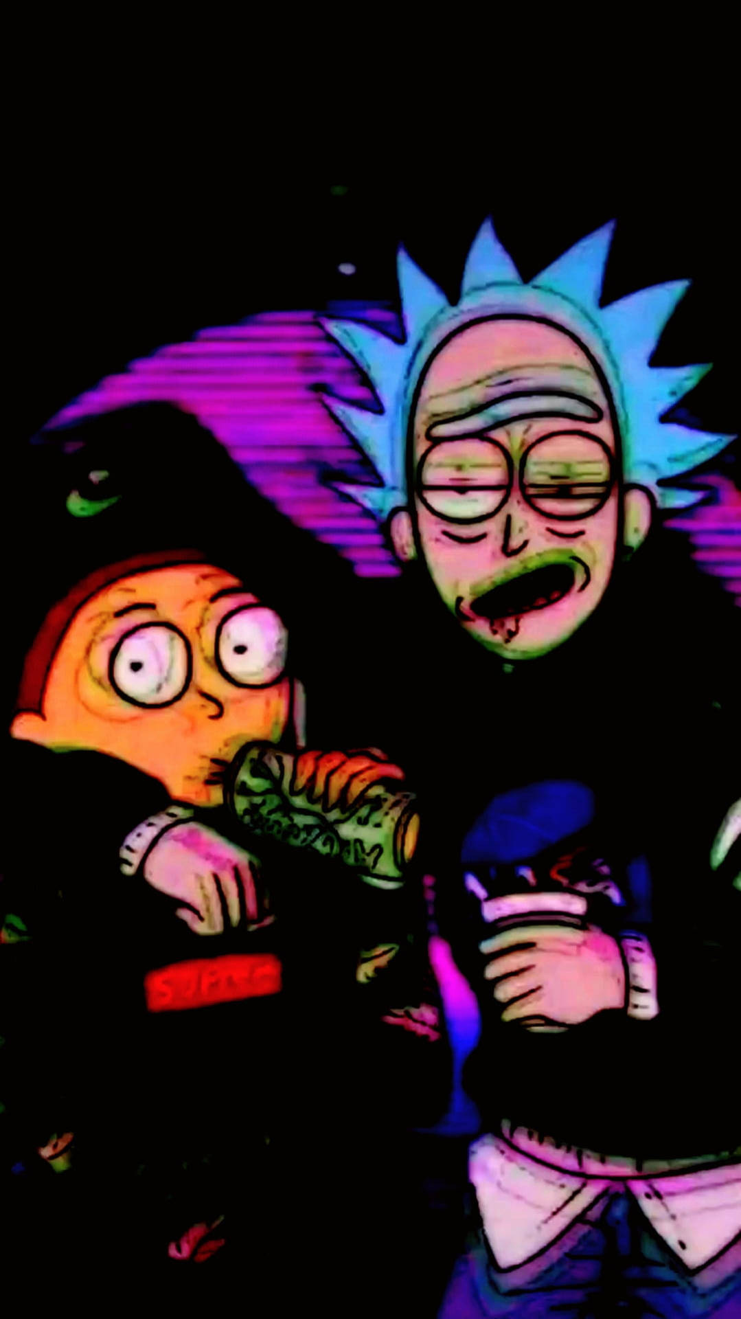 Fuzzy Rick And Morty Trippy Image