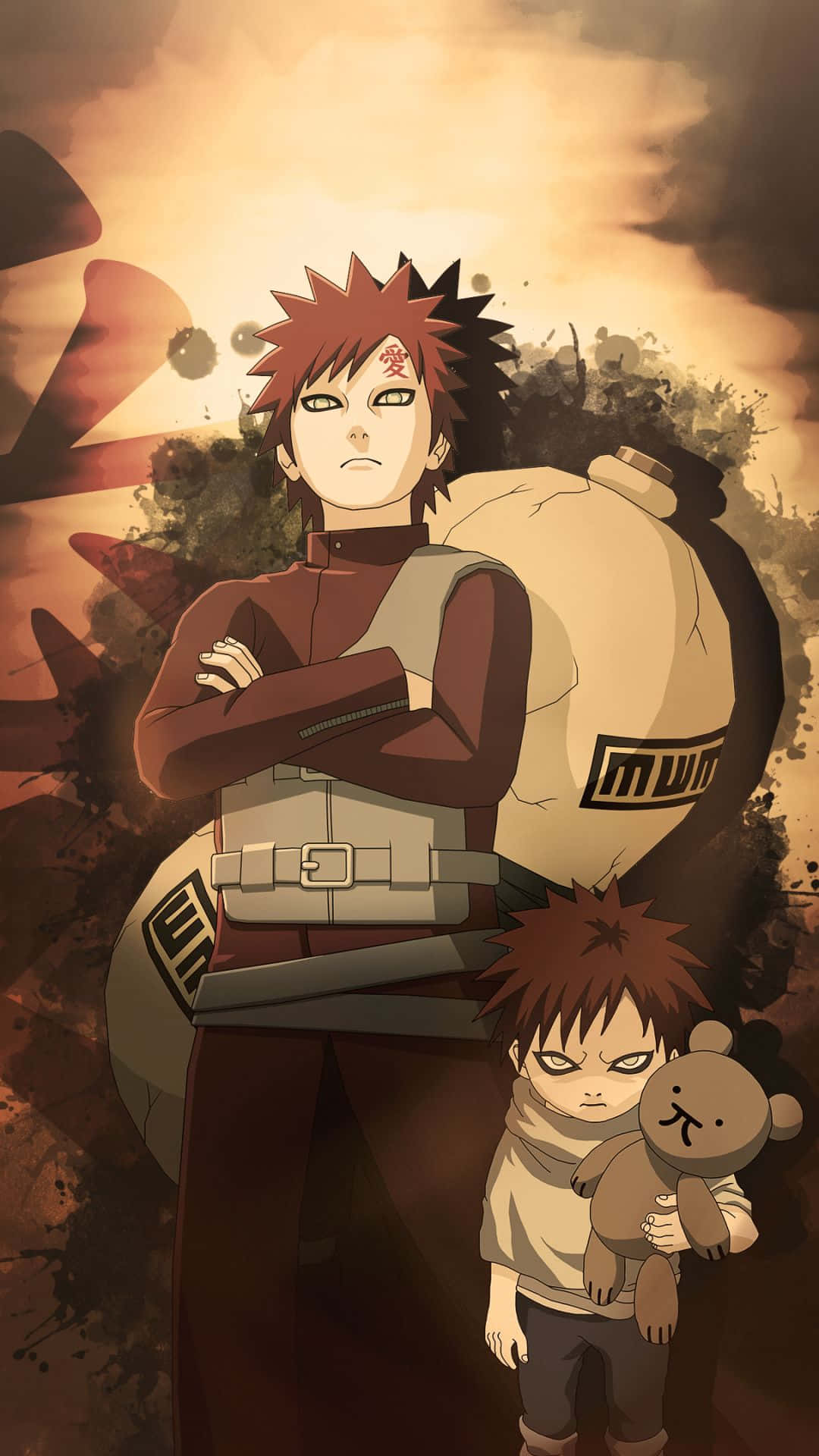 Gaara From Naruto Anime Ready To Fight Background