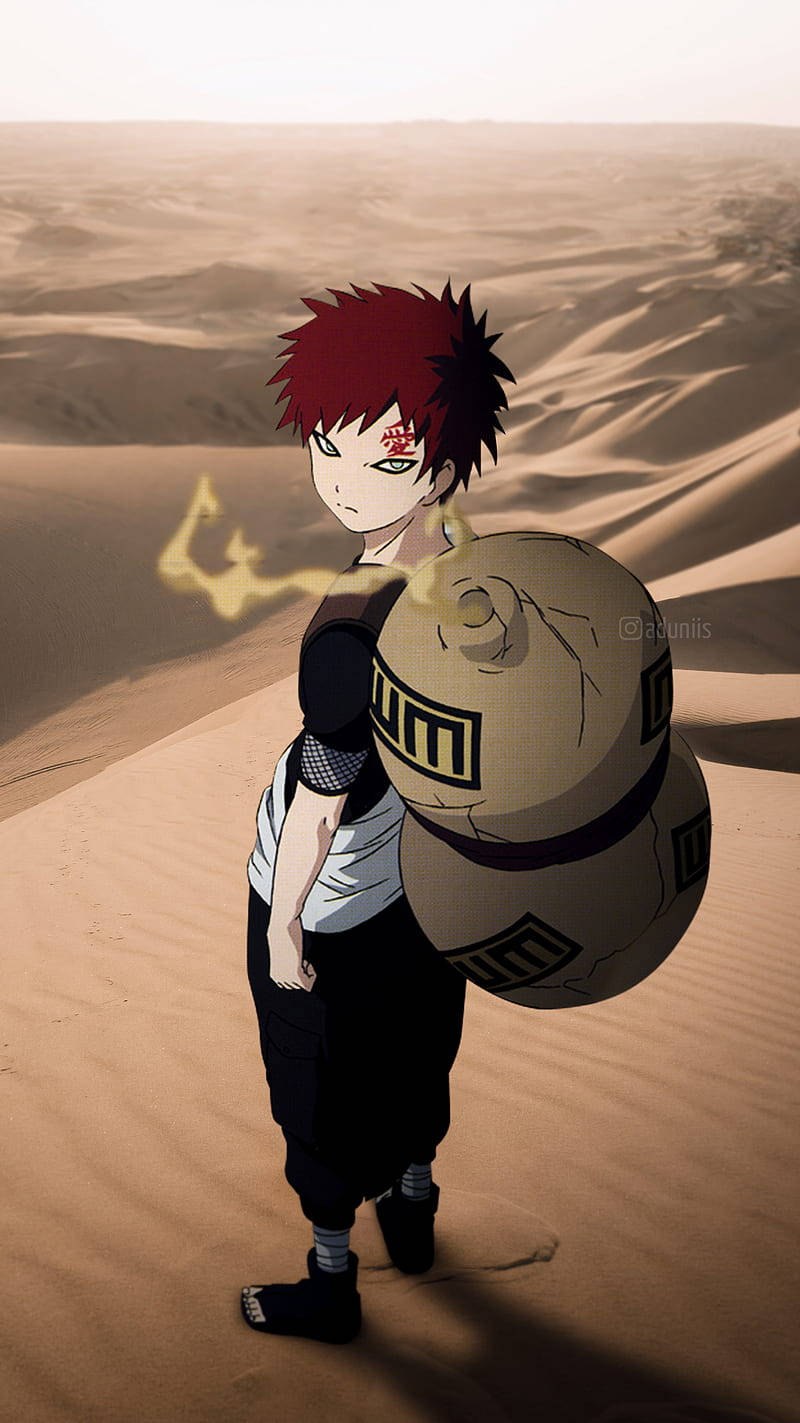 Gaara Iphone With Powerful Technology Background