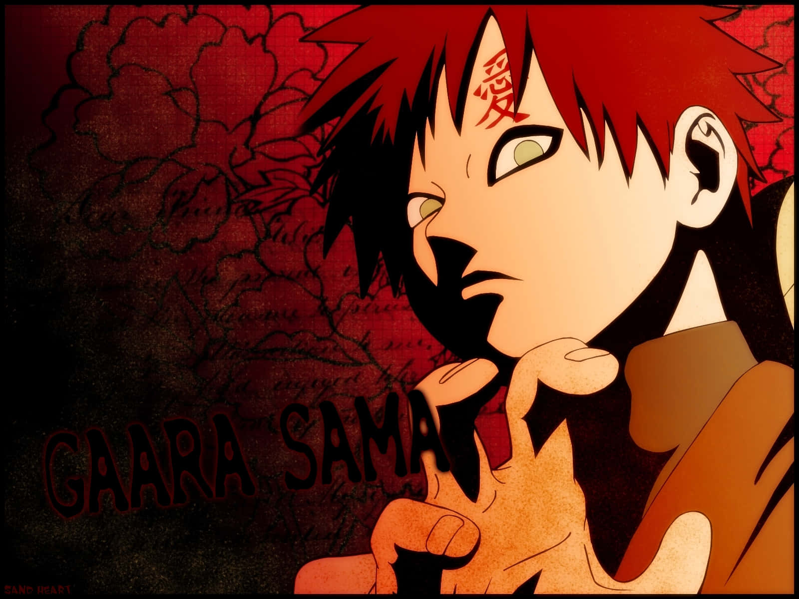 Gaara Naruto Anime Red Hair Background