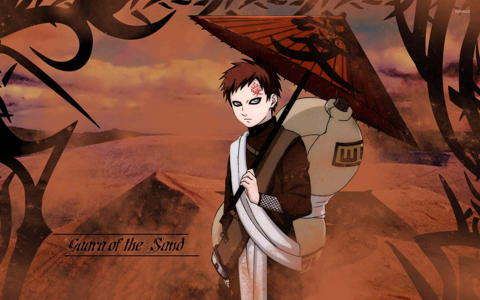 Gaara Umbrella Sand Naruto Anime Background