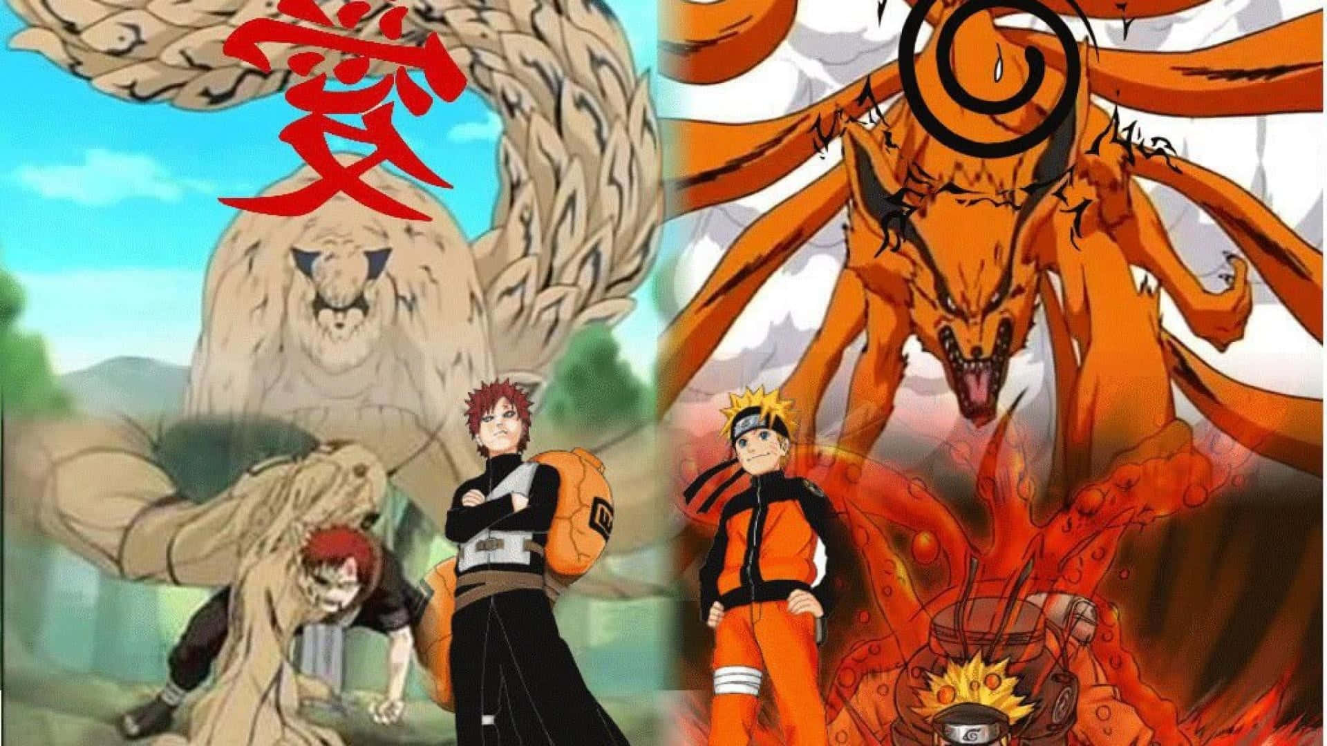 Gaara Versus Naruto Anime Background