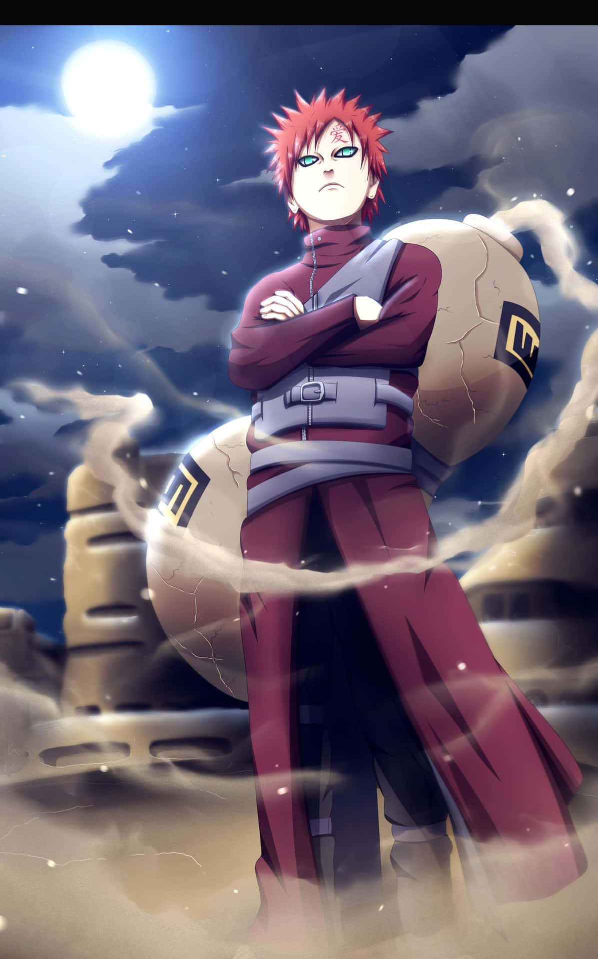 Gaara With His Sand Gourd, Part Of The Kazekage's Legacy Background